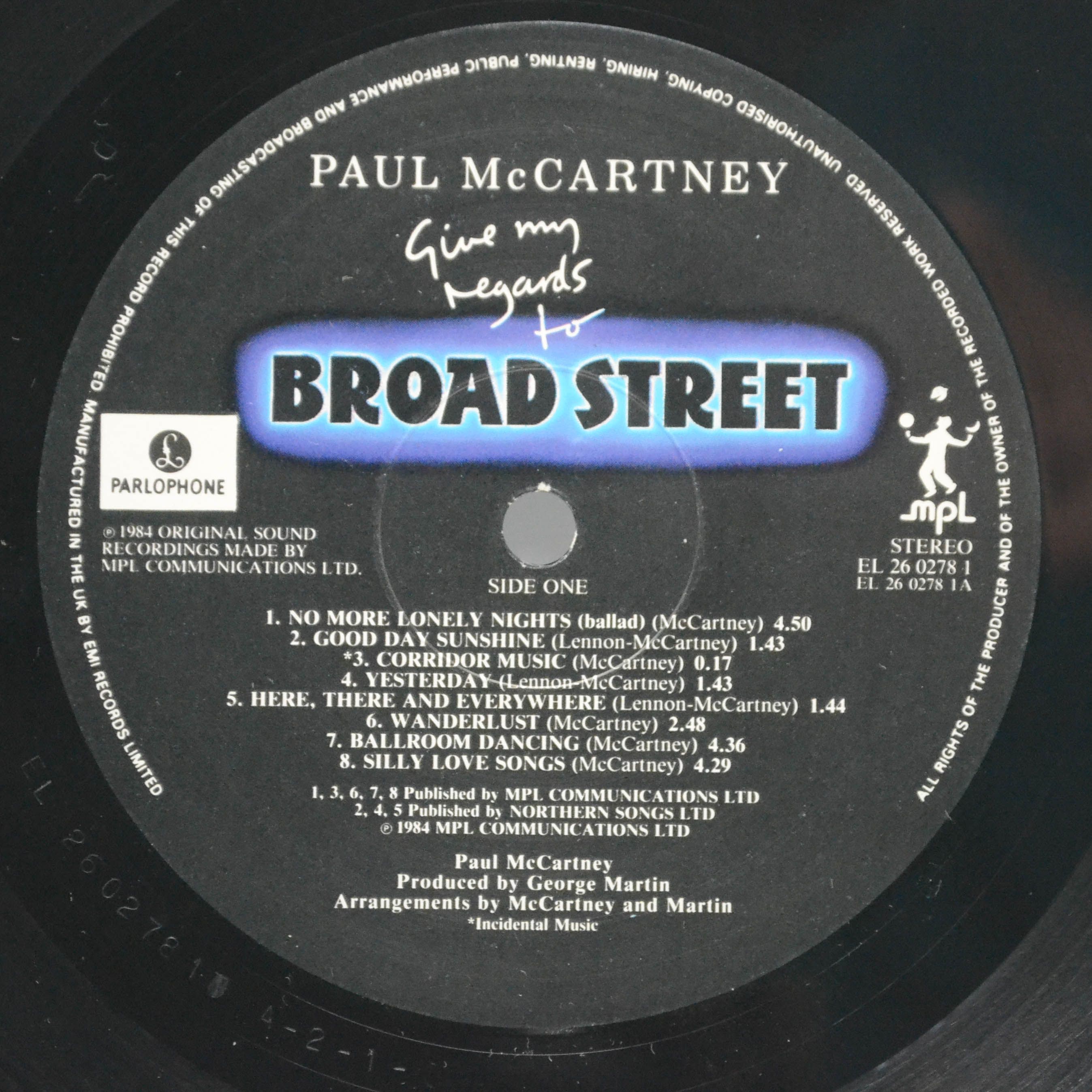 Paul McCartney — Give My Regards To Broad Street (1-st UK), 1984