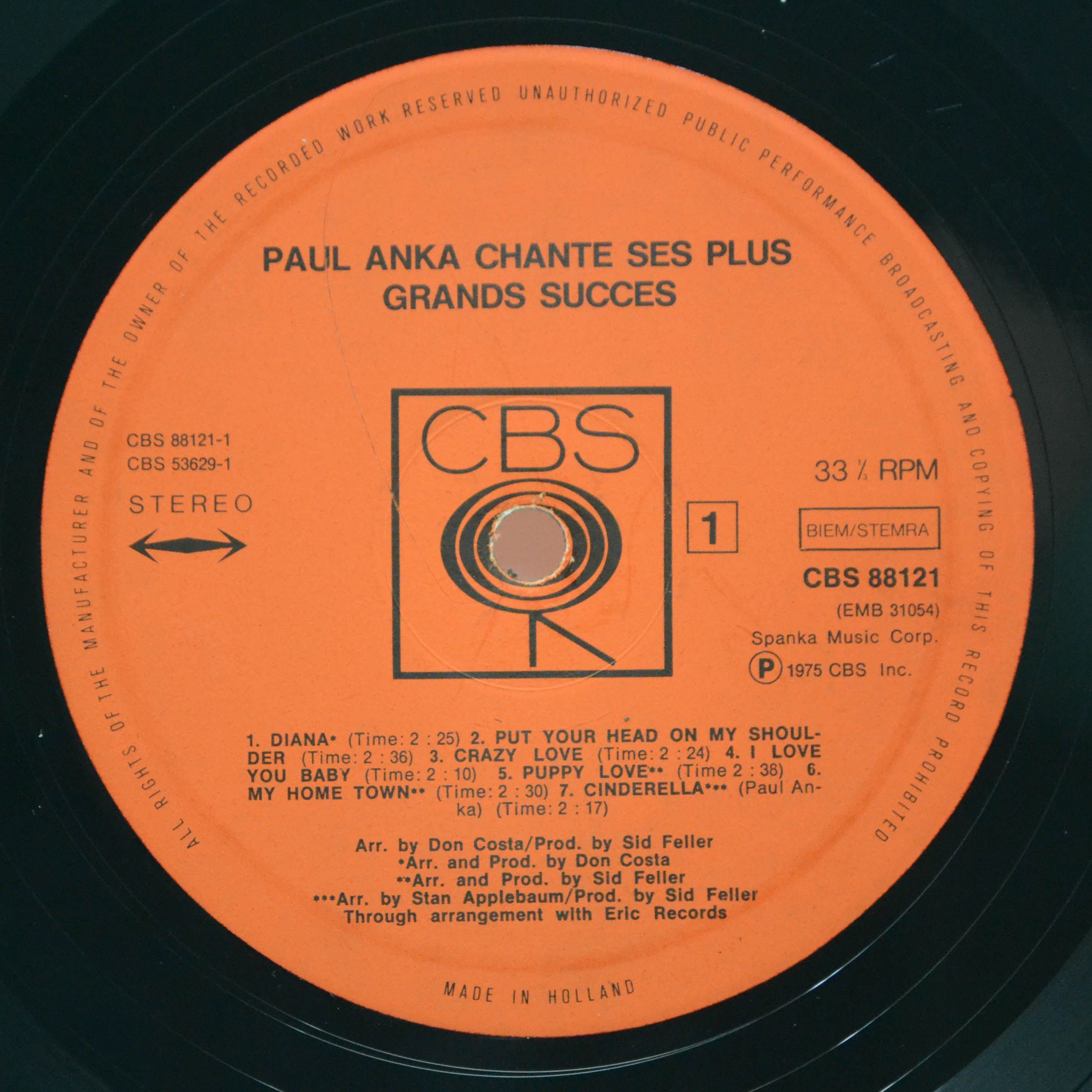 Paul Anka — Chante Ses Plus Grands Succès (2LP), 1975