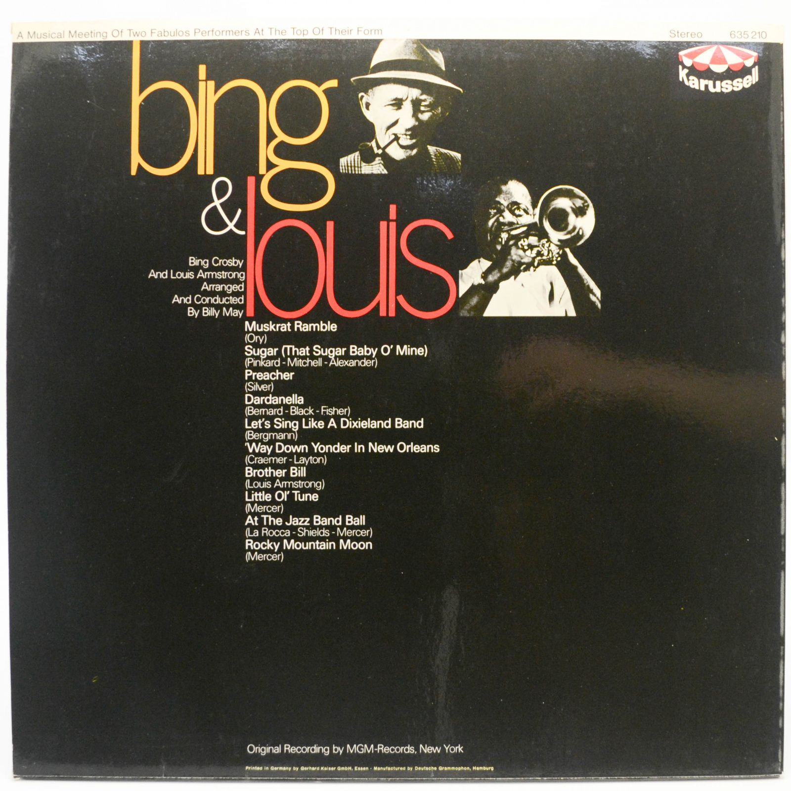 Bing Crosby And Louis Armstrong, Billy May — Bing & Louis, 1960