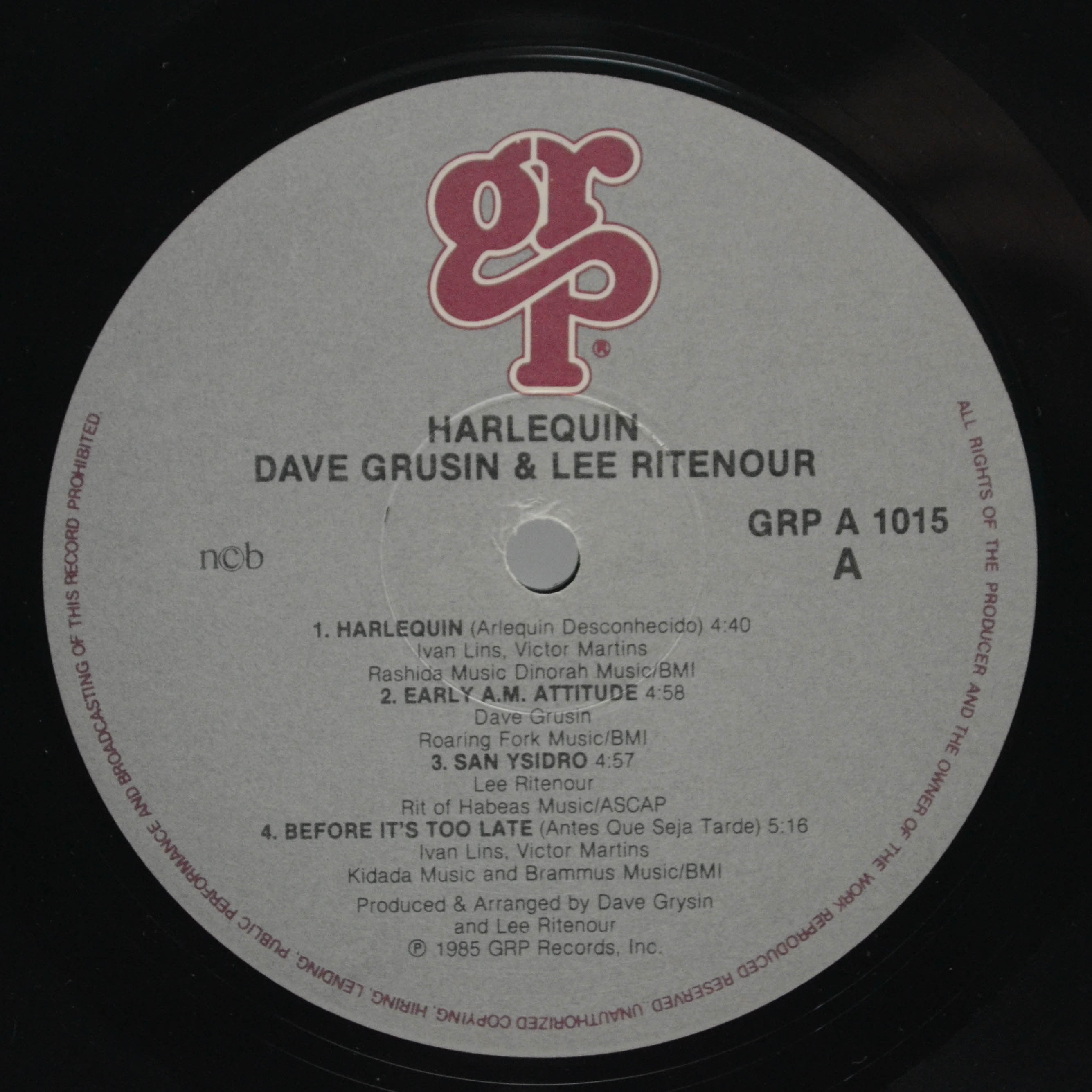 Виниловая пластинка Dave Grusin / Lee Ritenour — Harlequin, 1985