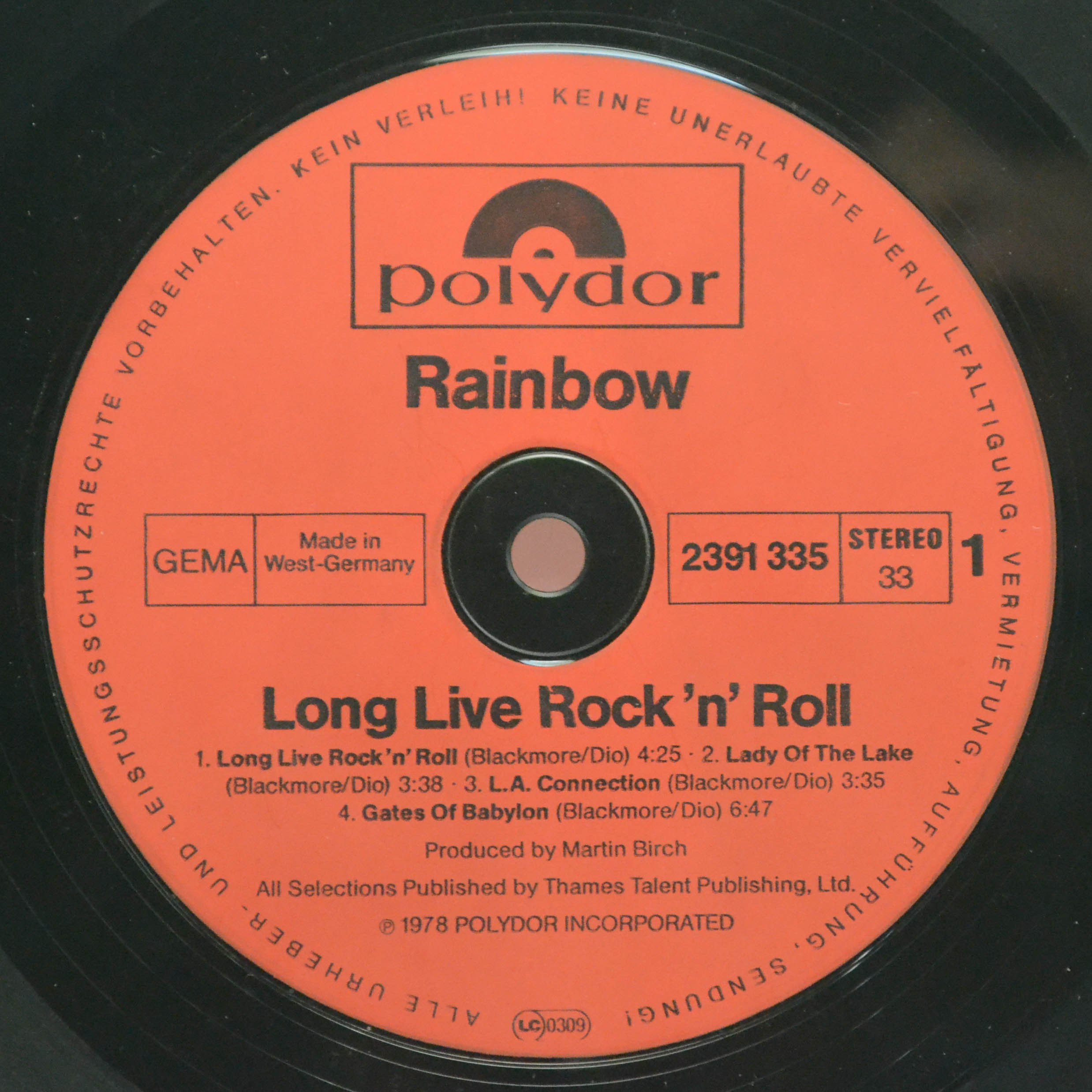 Виниловая пластинка Rainbow — Long Live Rock 'N' Roll, 1978