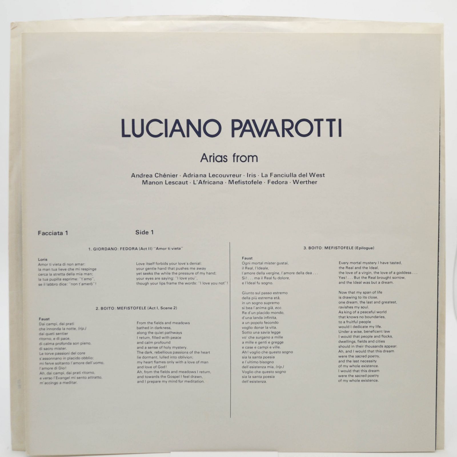 Luciano Pavarotti — Luciano Pavarotti Recital (UK), 1980