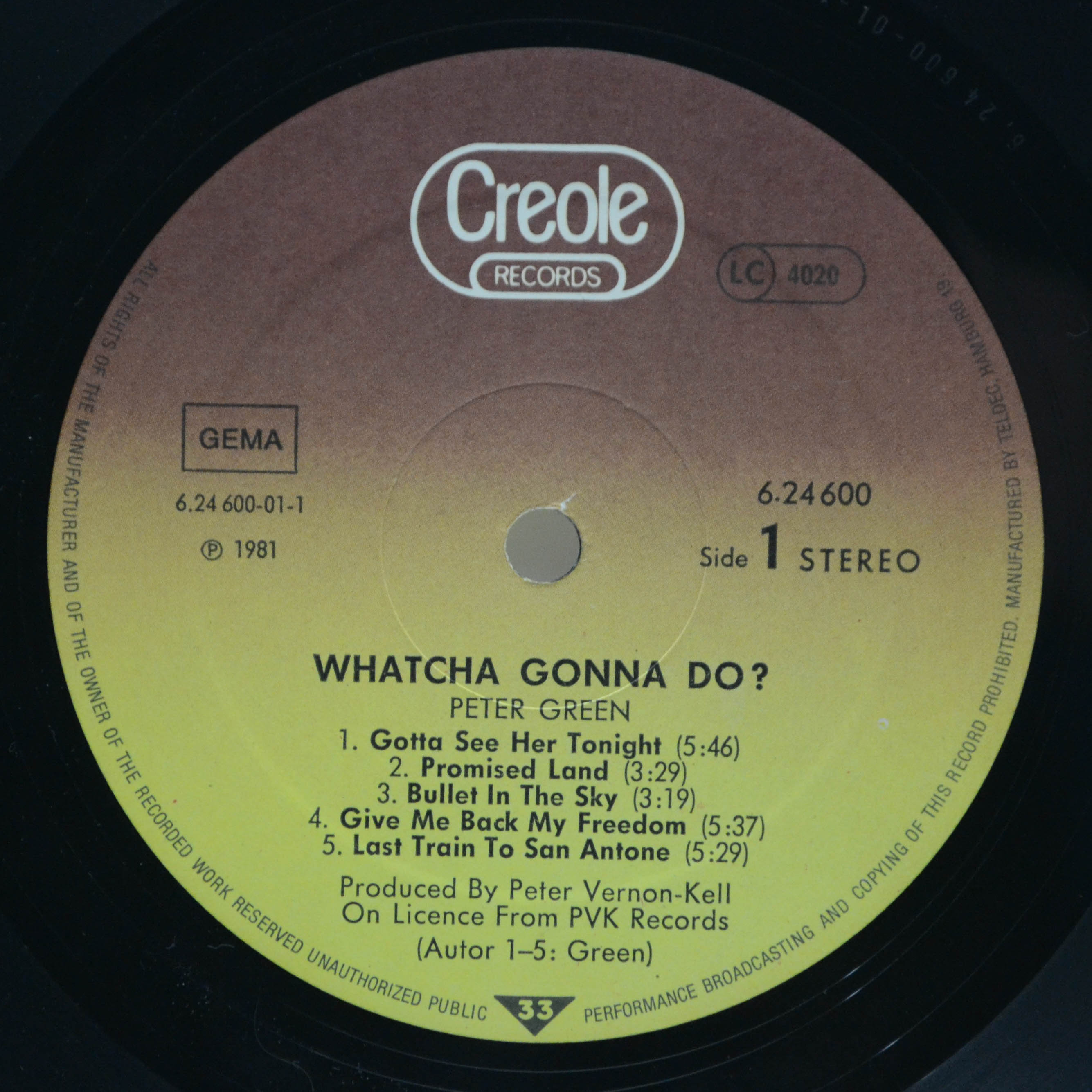 Peter Green — Whatcha Gonna Do?, 1981