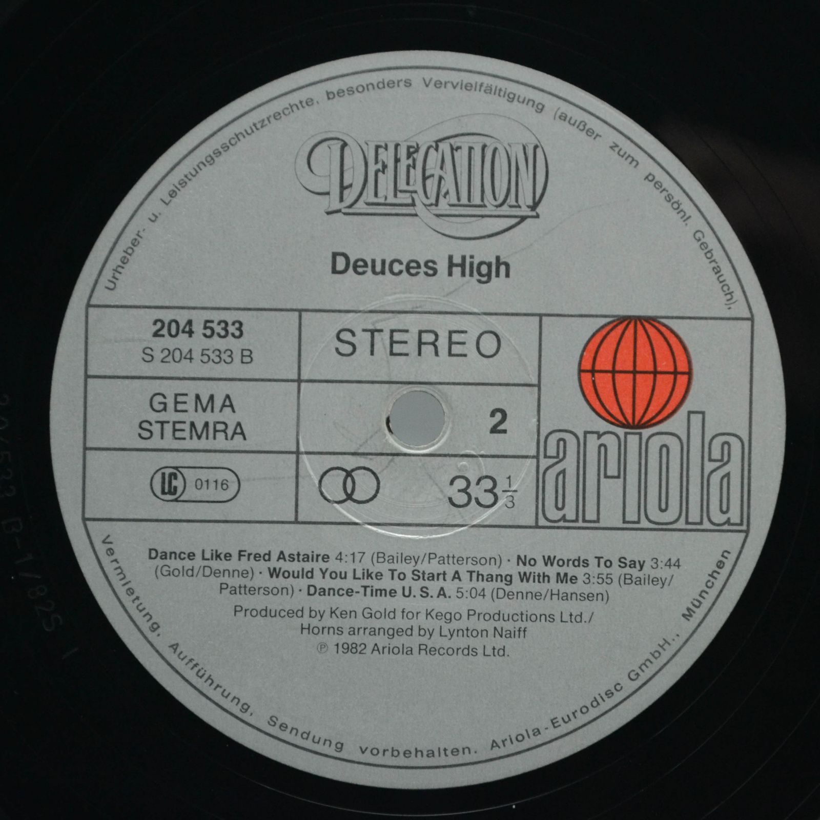 Delegation — Deuces High, 1982