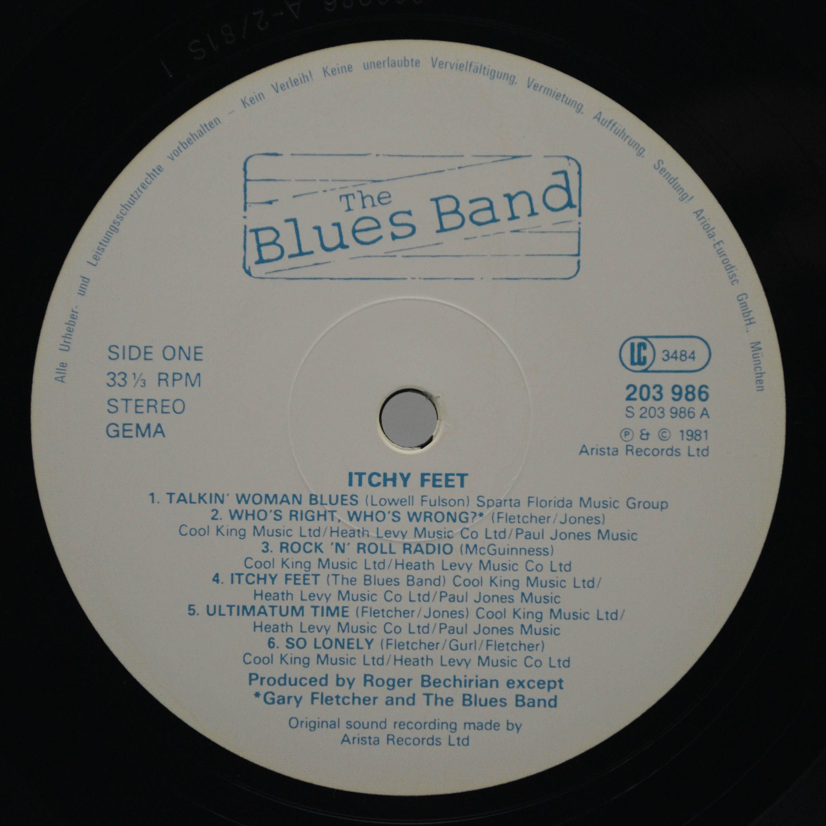 Виниловая пластинка The Blues Band — Itchy Feet, 1981
