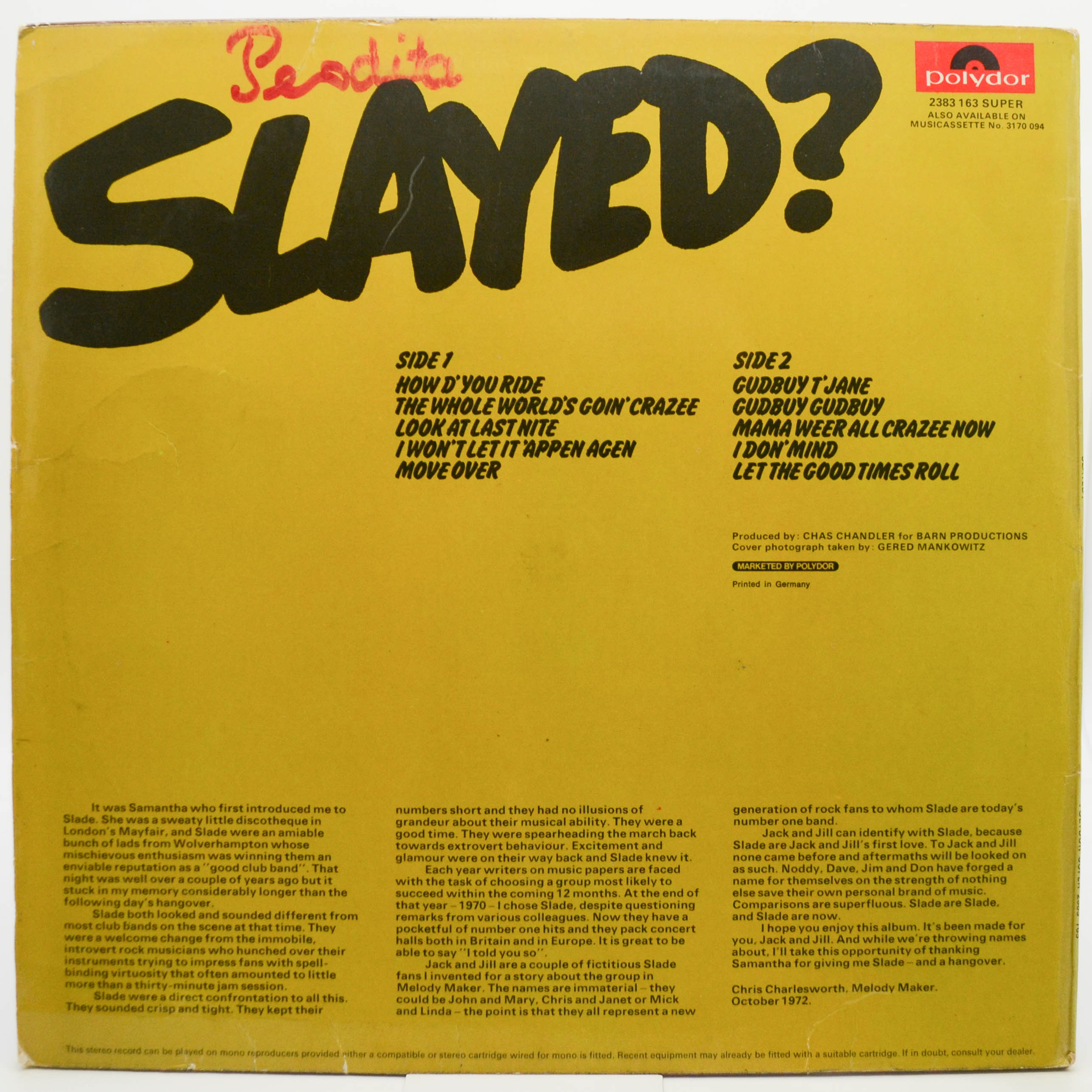 Slade — Slayed? (UK), 1972