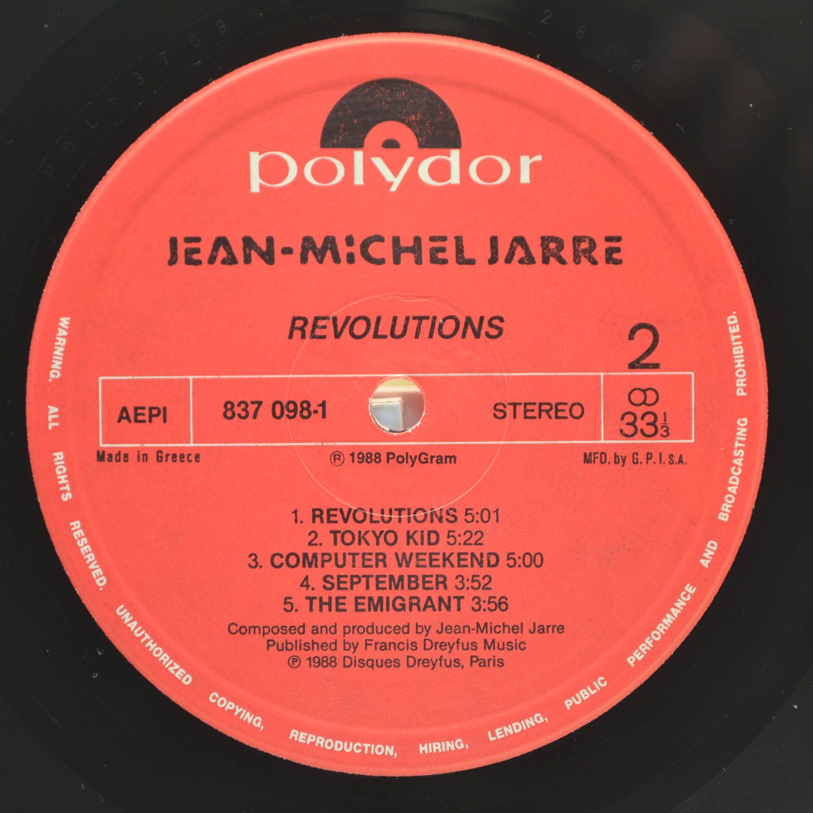 Jean-Michel Jarre — Revolutions, 1988