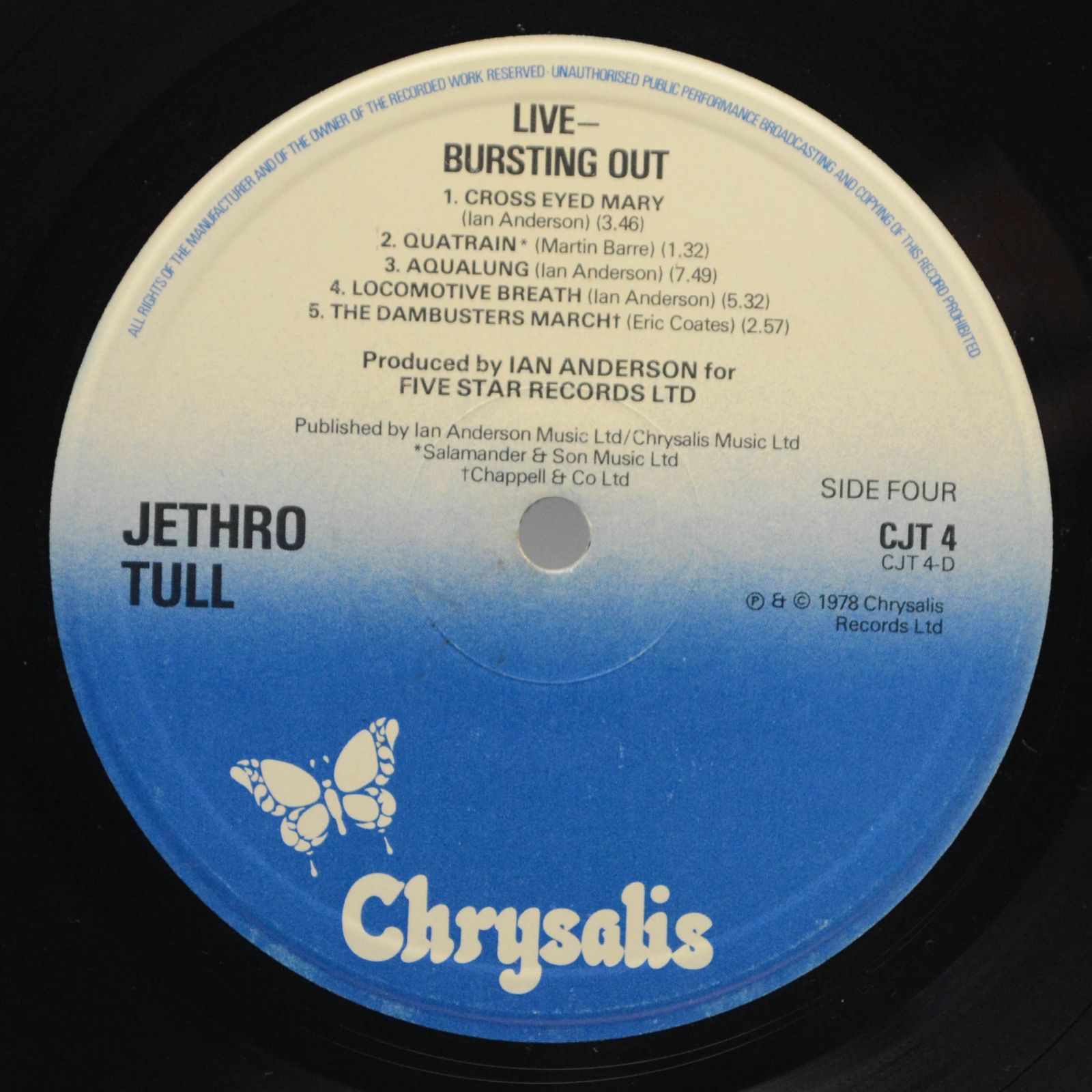 Jethro Tull — Live - Bursting Out (2LP, UK), 1978