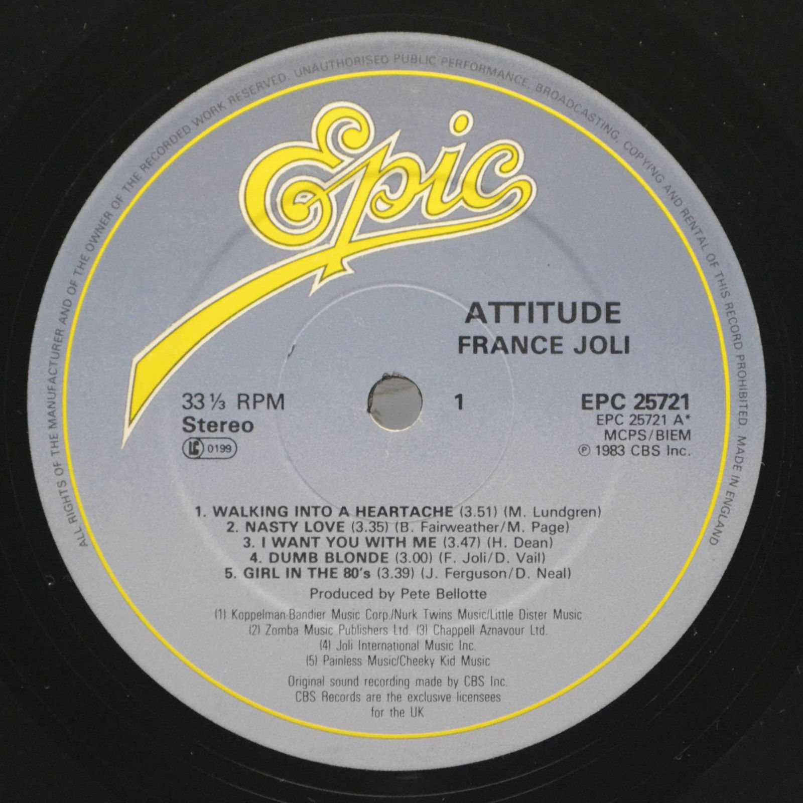 France Joli — Attitude, 1983