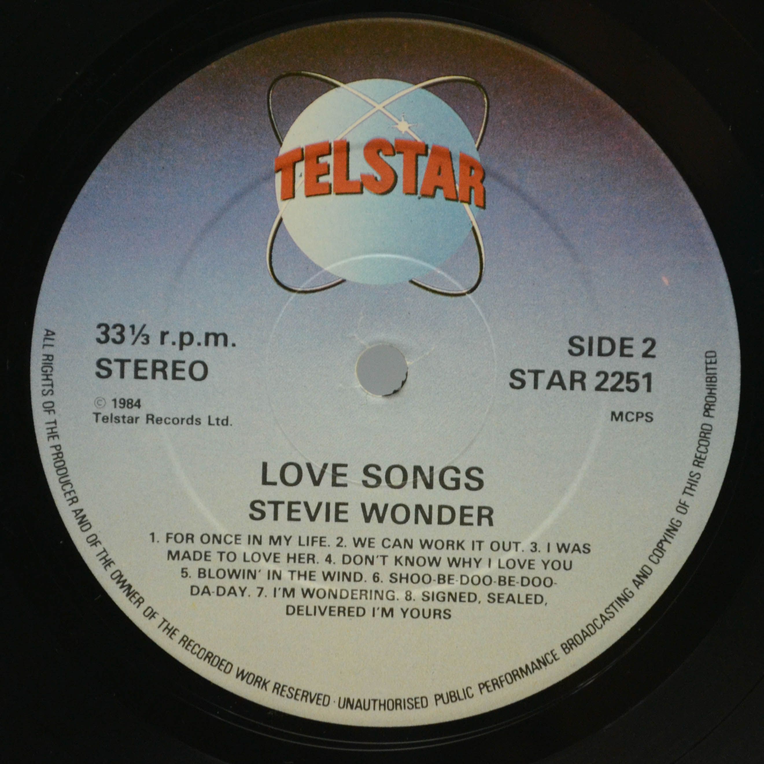 Stevie Wonder — Love Songs (UK), 1984