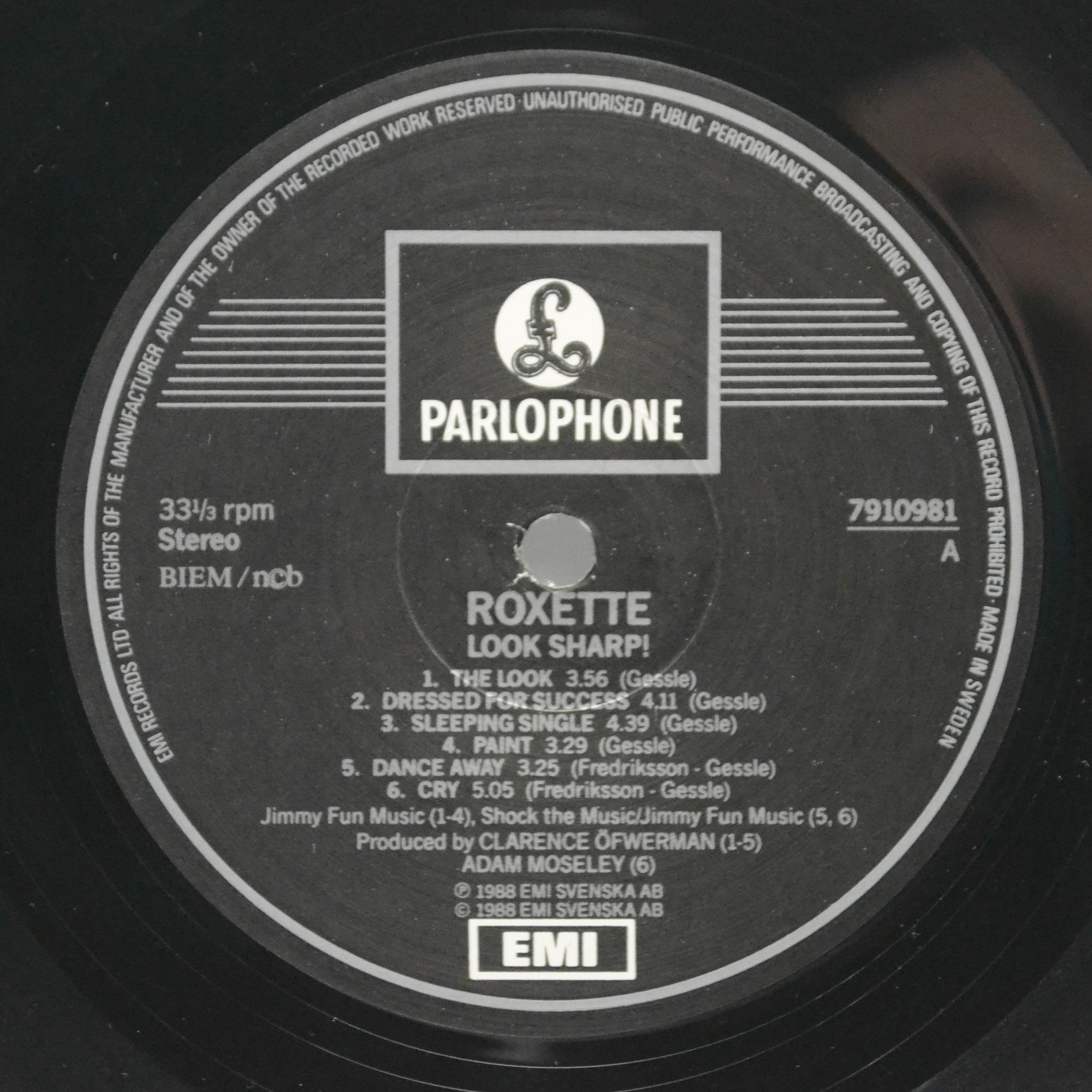 Roxette — Look Sharp! (1-st, Sweden), 1988