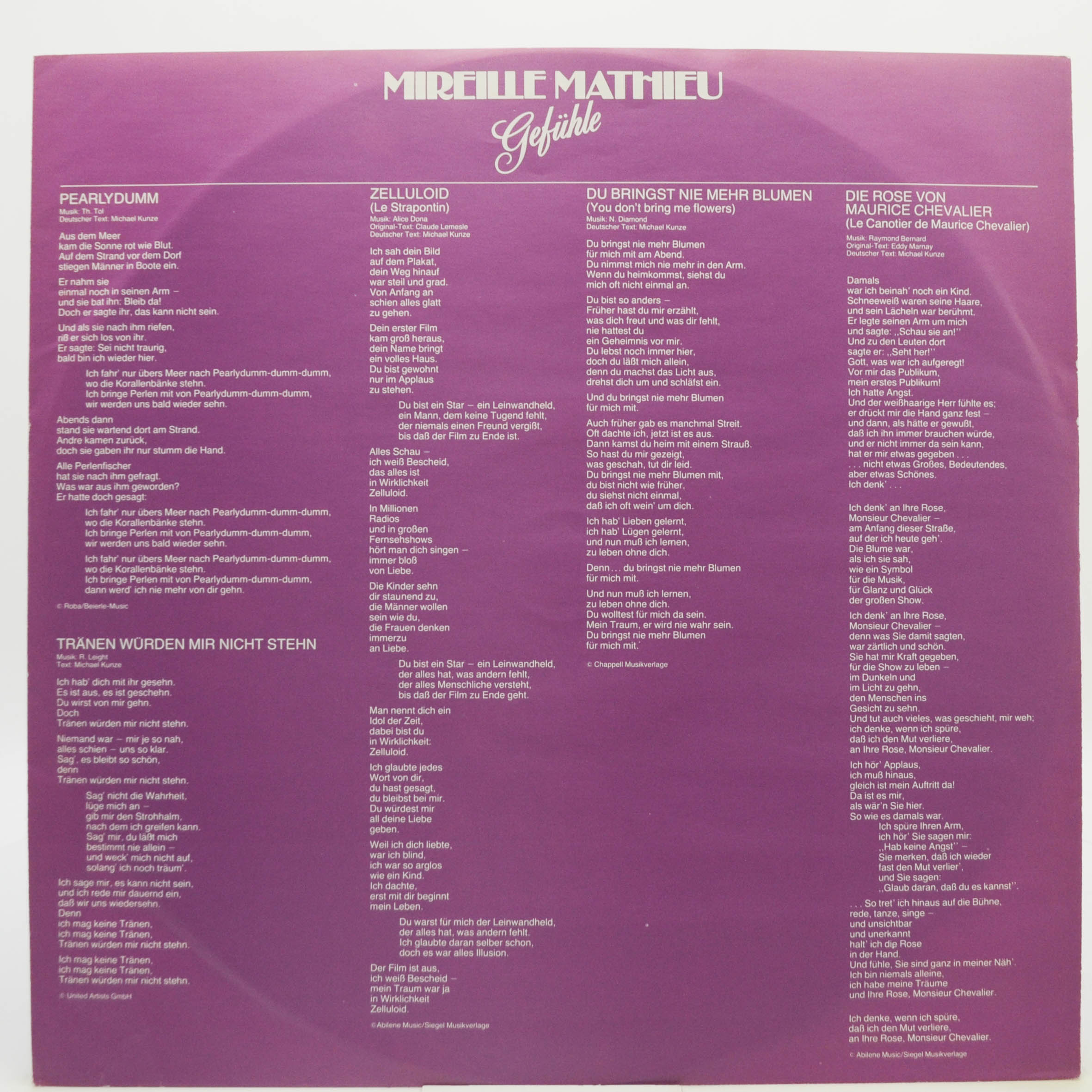Виниловая пластинка Mireille Mathieu — Gefühle, 1980