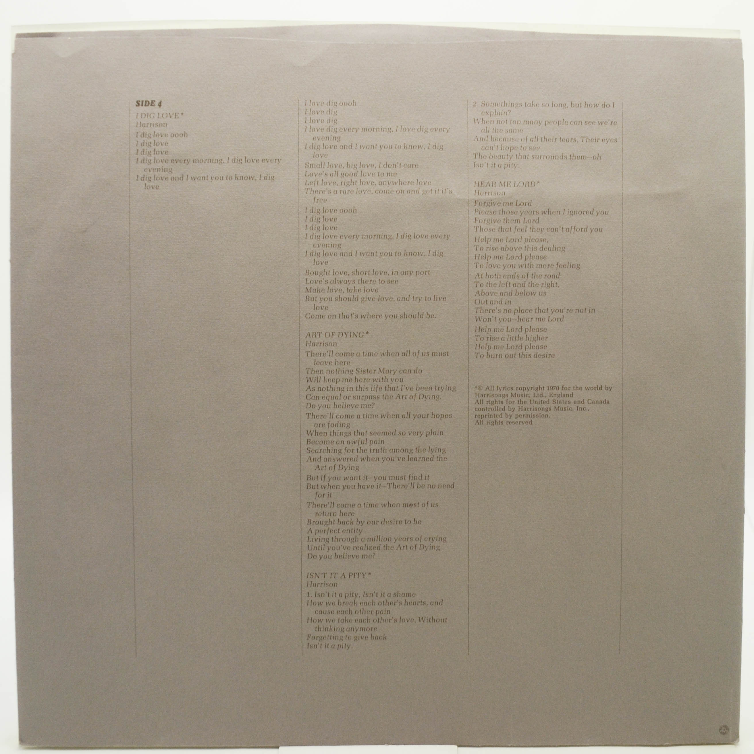 George Harrison — All Things Must Pass (USA+Poster), 1970