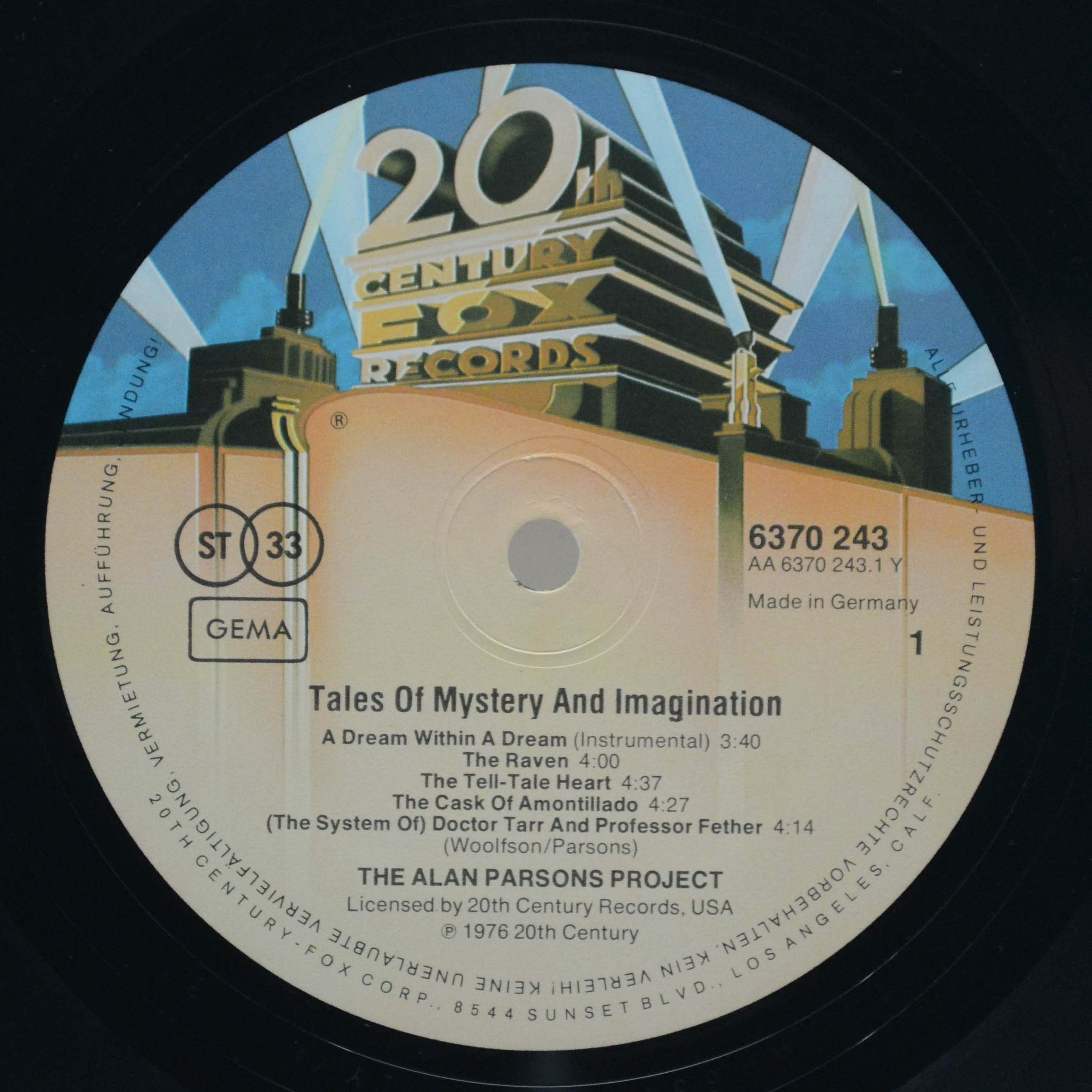 Alan Parsons Project — Tales Of Mystery And Imagination, 1976