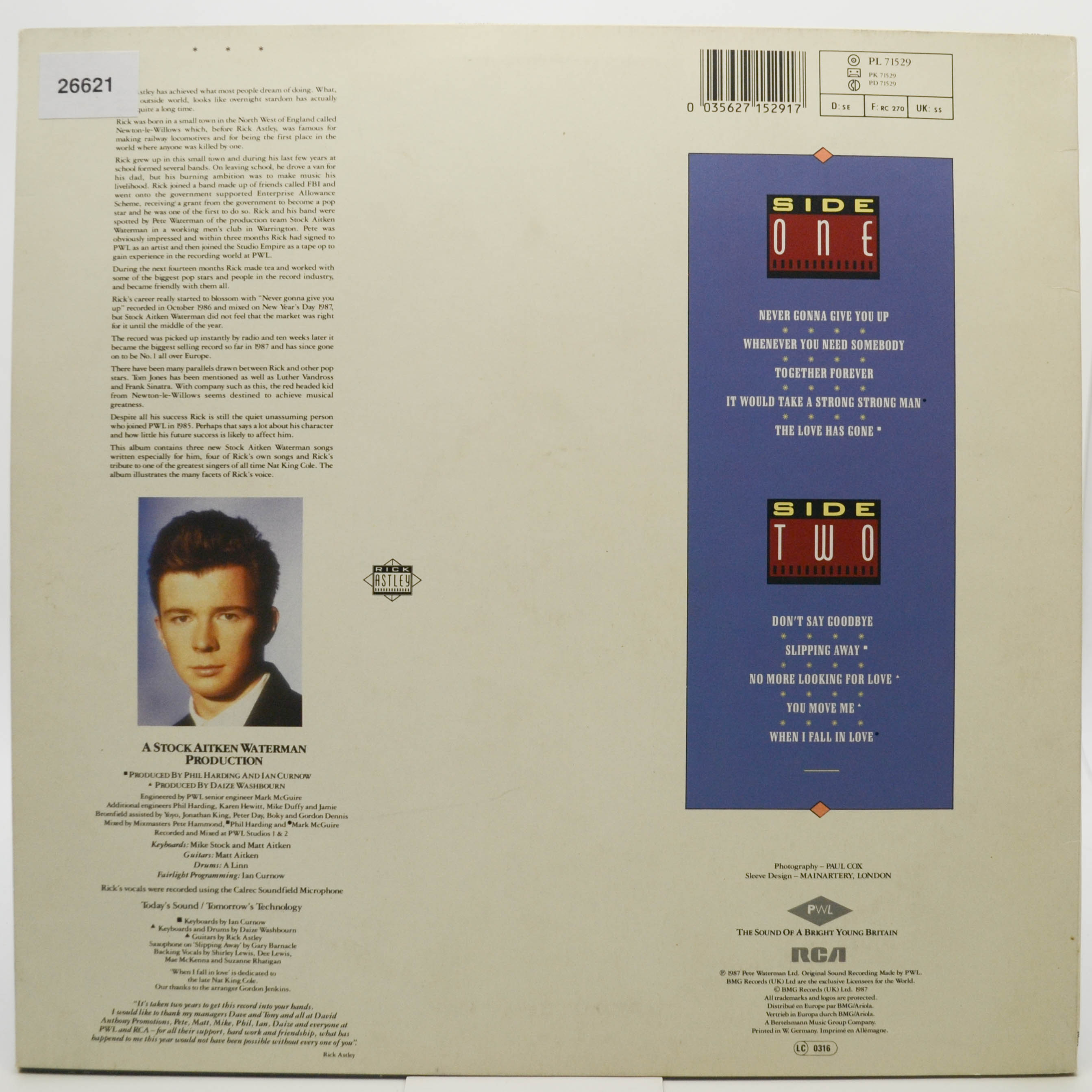Rick Astley — Whenever You Need Somebody, 1987