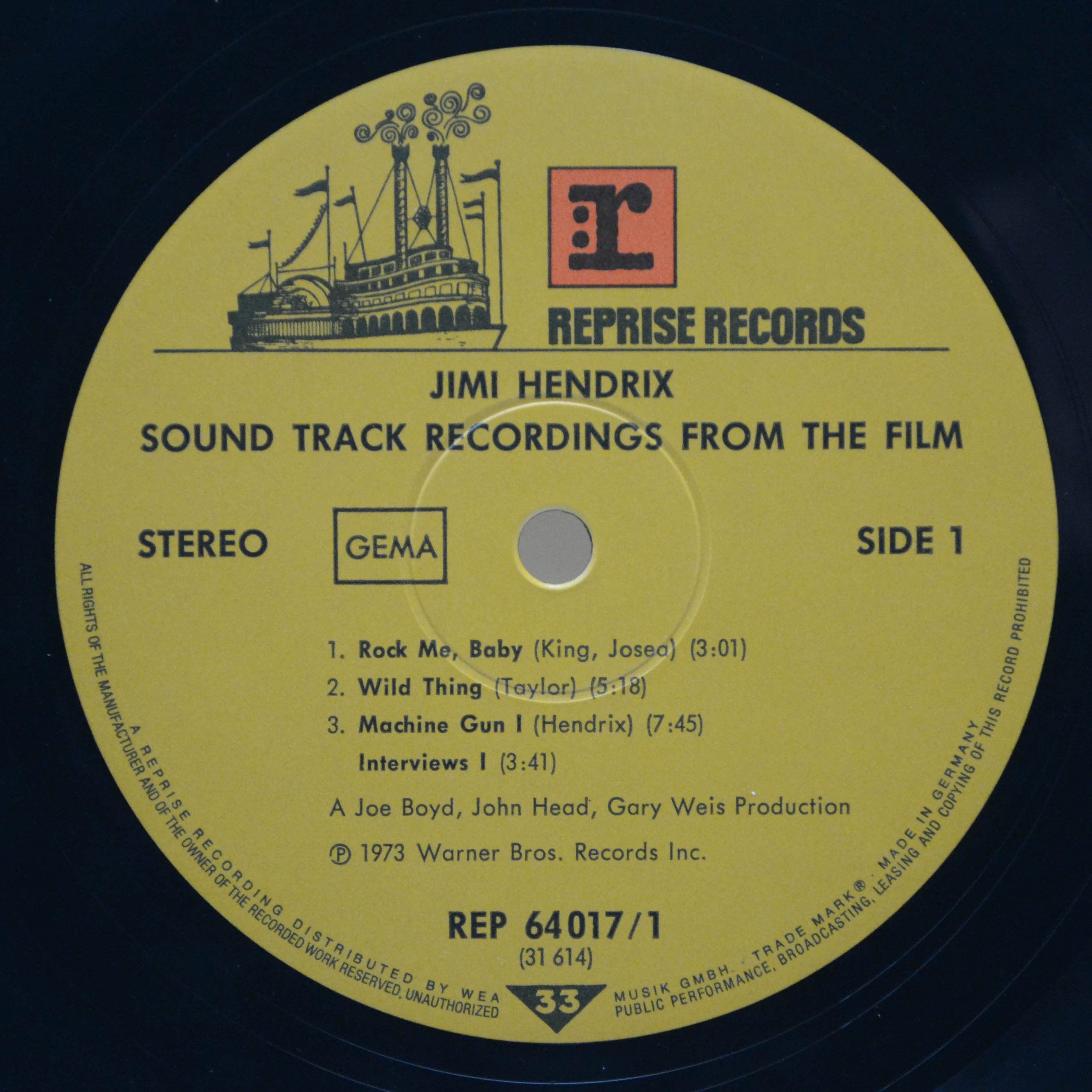 Jimi Hendrix — Sound Track Recordings From The Film "Jimi Hendrix" (2LP), 1973