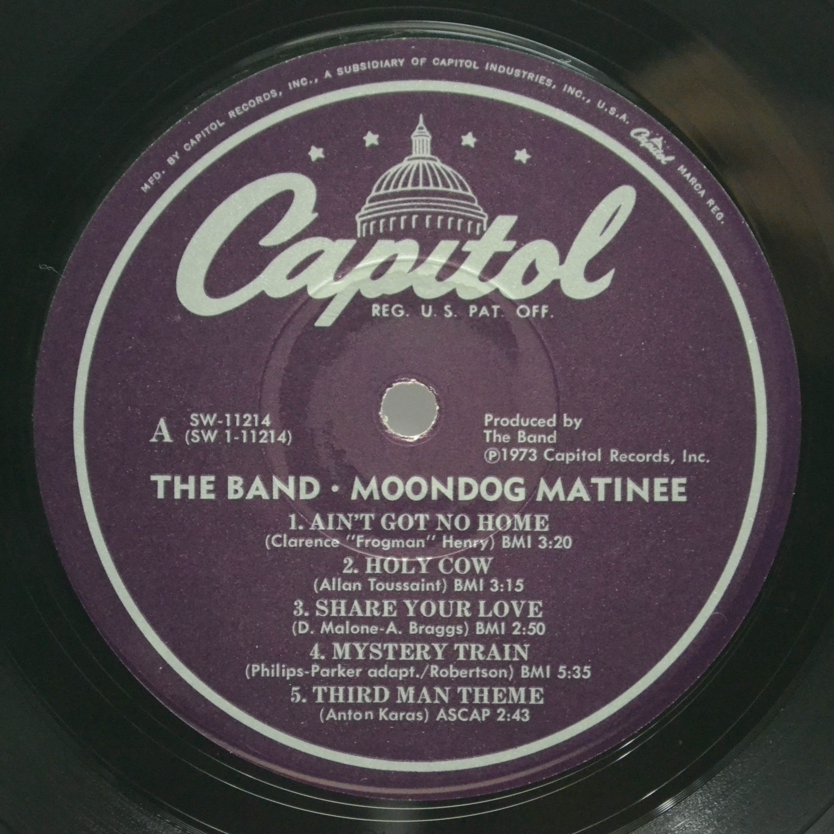 Виниловая пластинка Band — Moondog Matinee (1-st, USA), 1973