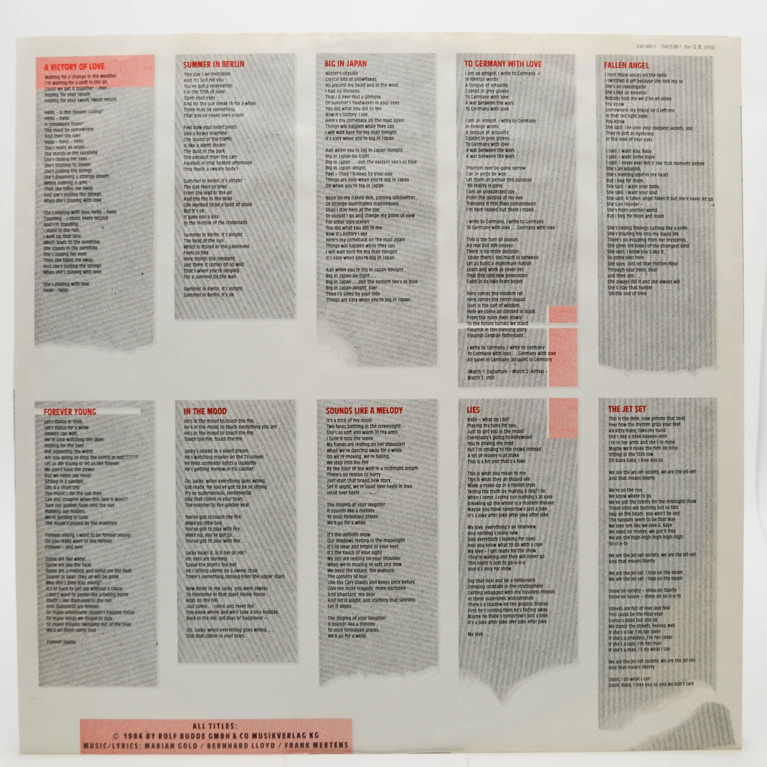 Alphaville — Forever Young, 1984