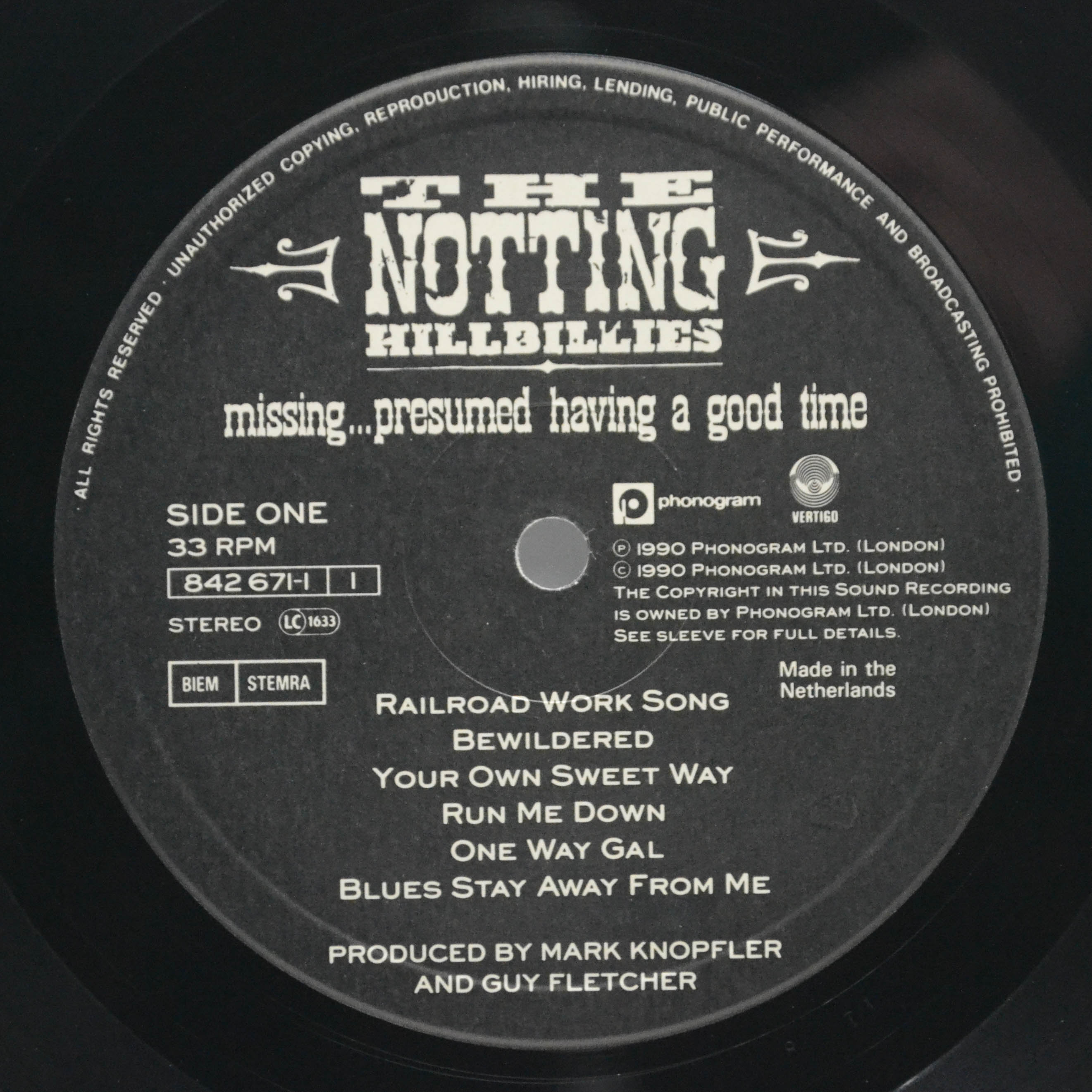 Notting Hillbillies — Missing...Presumed Having A Good Time, 1990