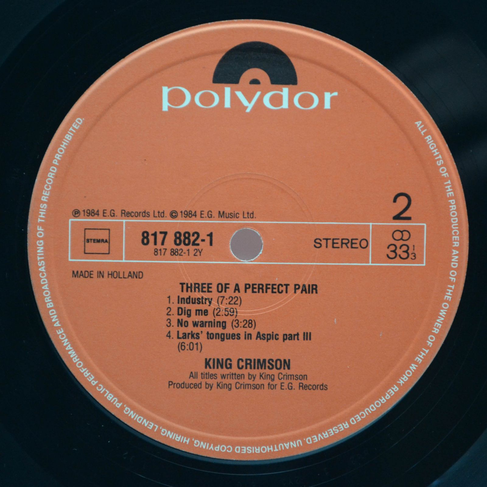 King Crimson — Three Of A Perfect Pair, 1984