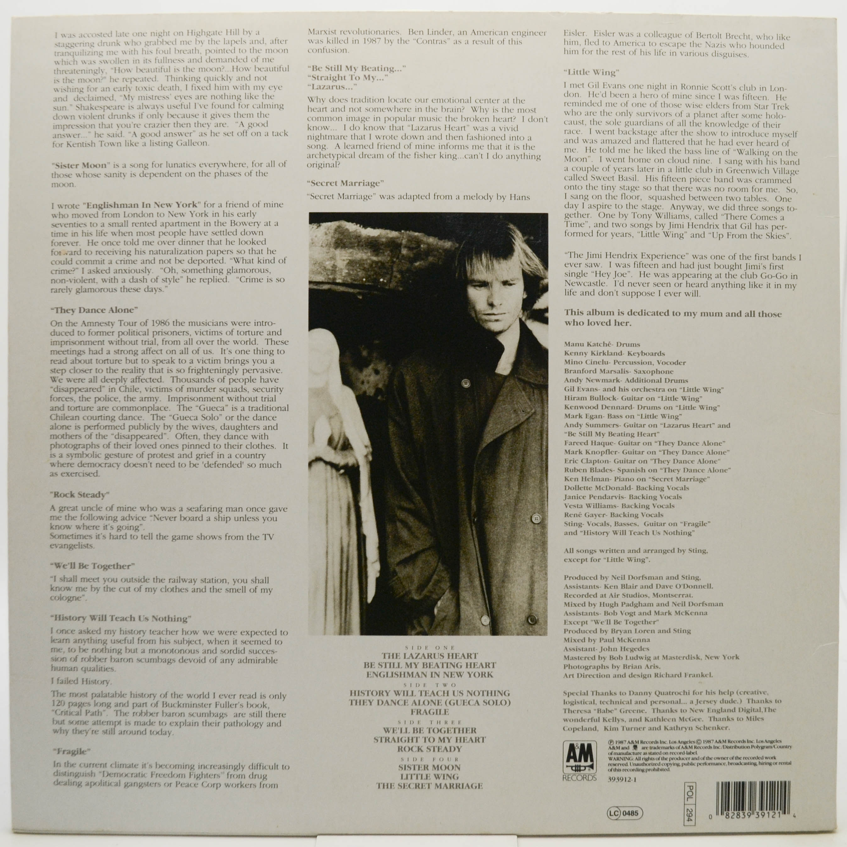 Sting — ...Nothing Like The Sun (2LP), 1987
