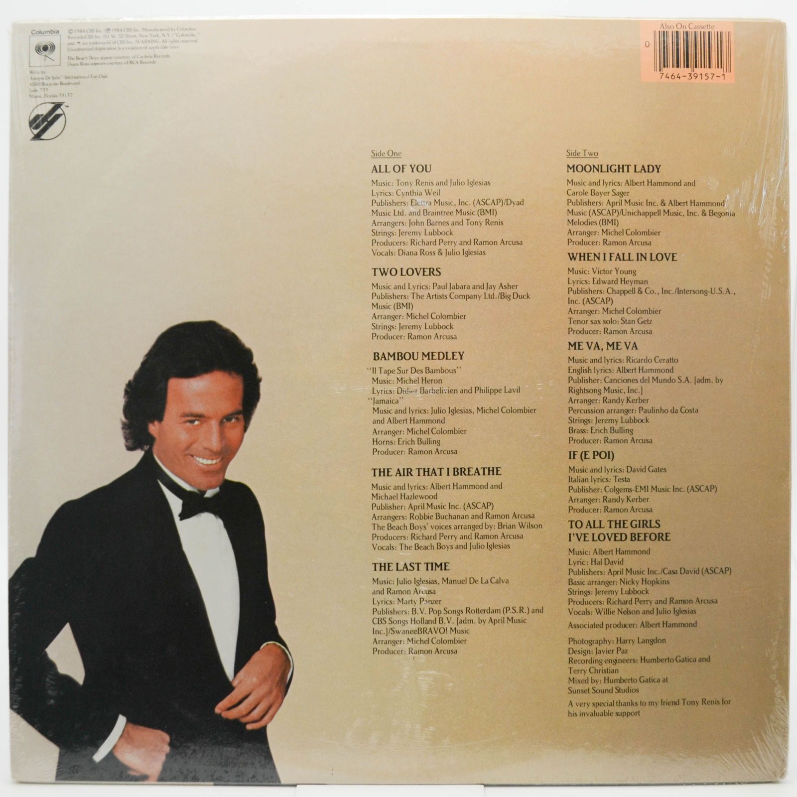 Julio Iglesias — 1100 Bel Air Place (USA), 1984