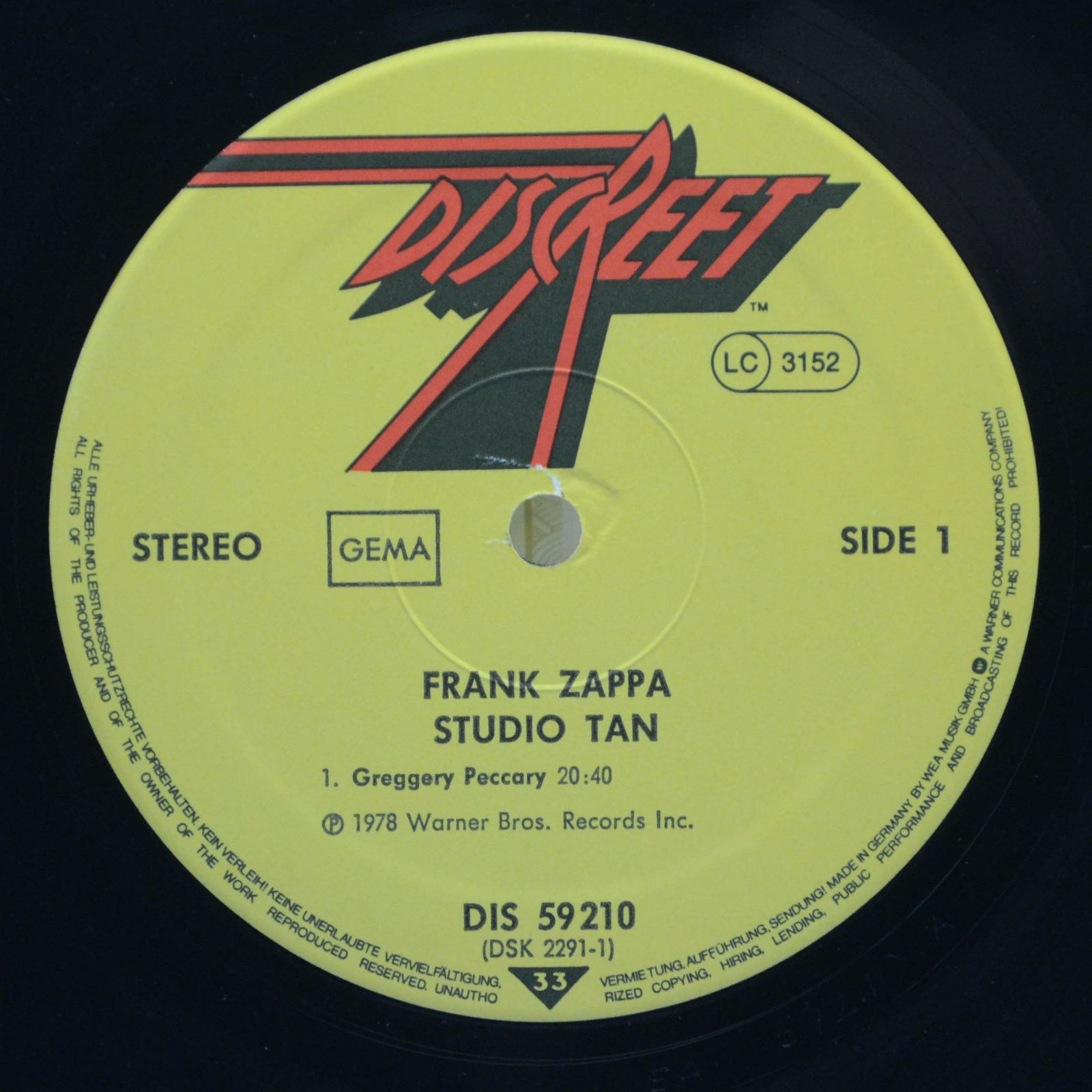 Frank Zappa — Studio Tan, 1978
