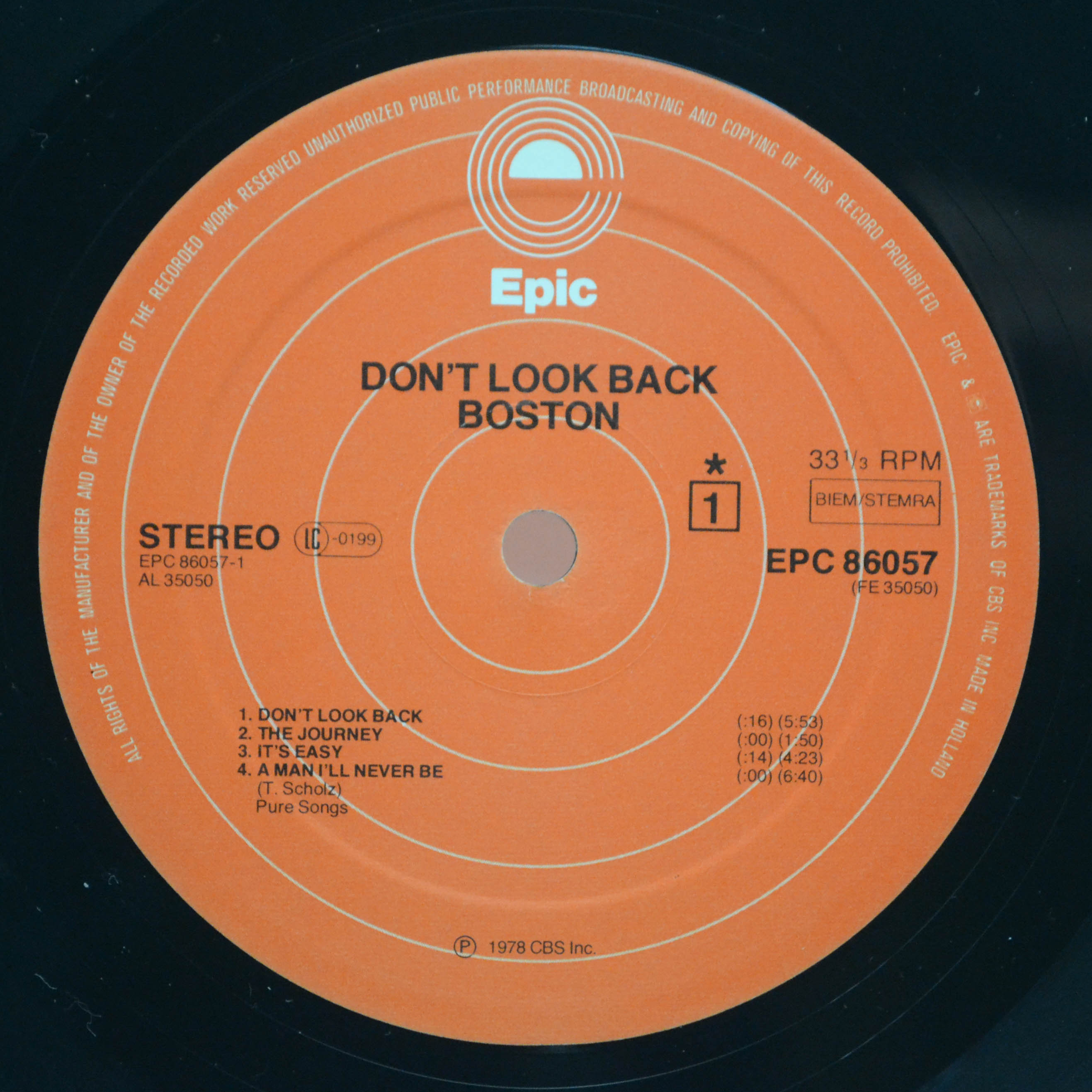 Boston — Don't Look Back, 1978
