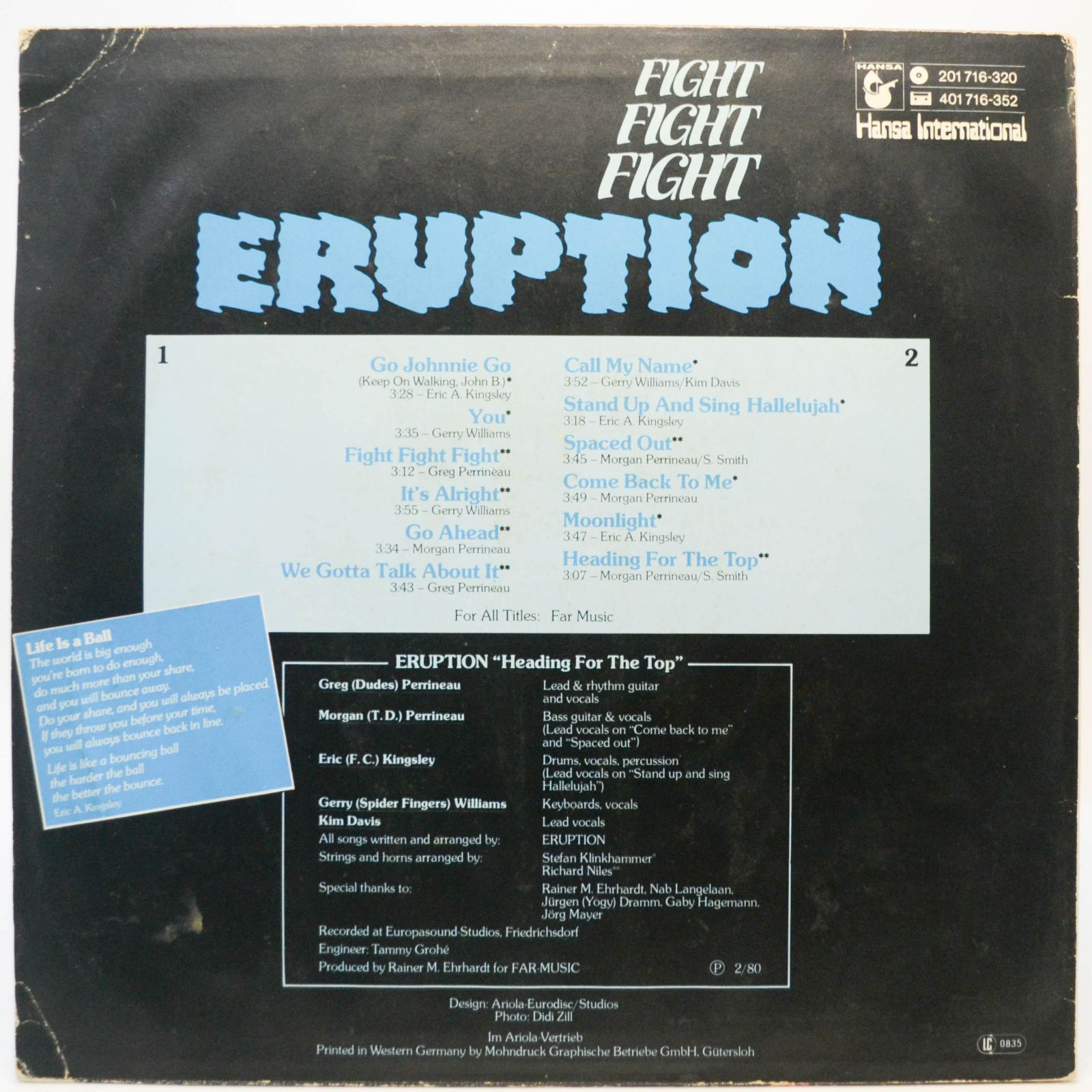 Eruption — Fight Fight Fight, 1980