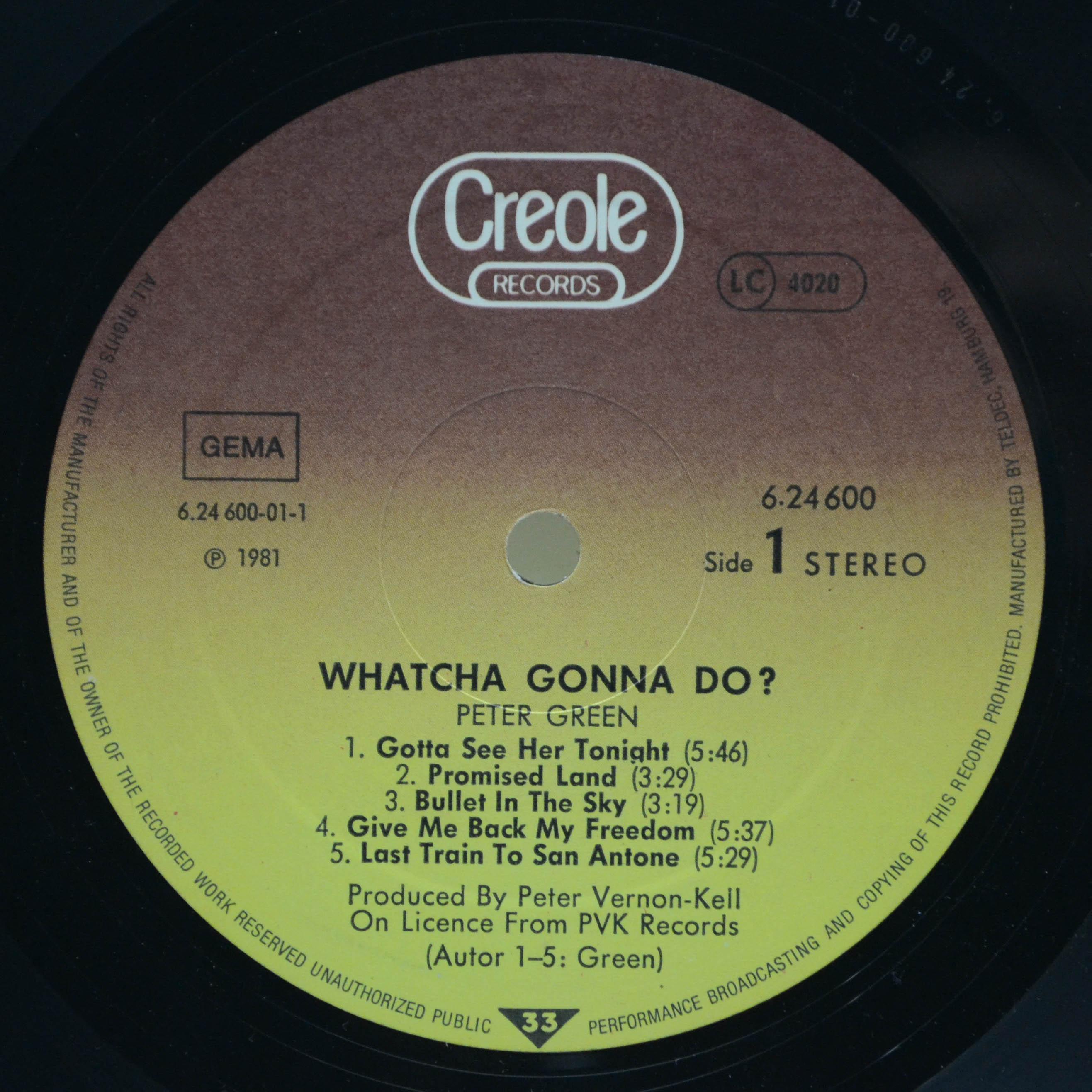 Peter Green — Whatcha Gonna Do?, 1981