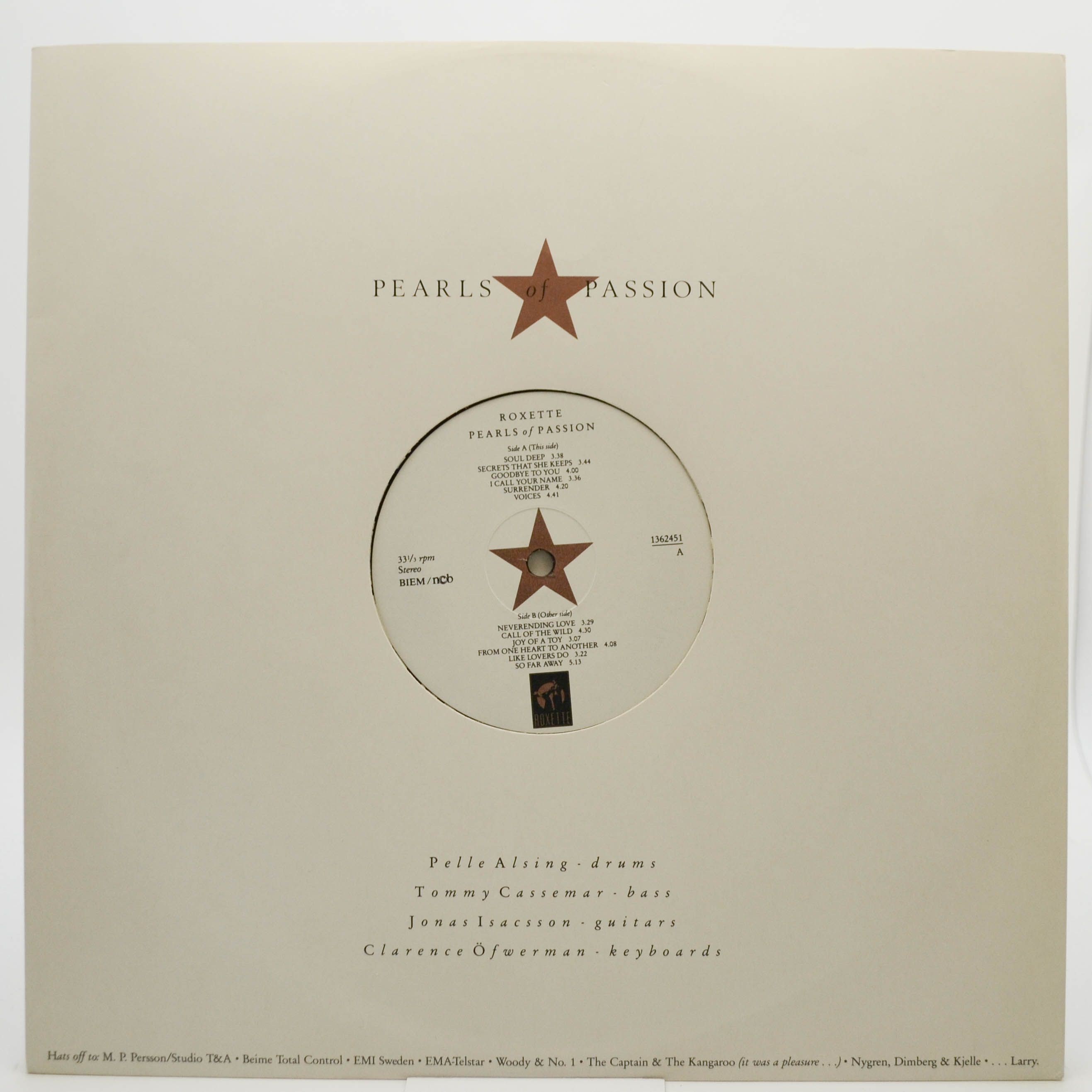 Roxette — Pearls Of Passion (1-st, Sweden), 1986