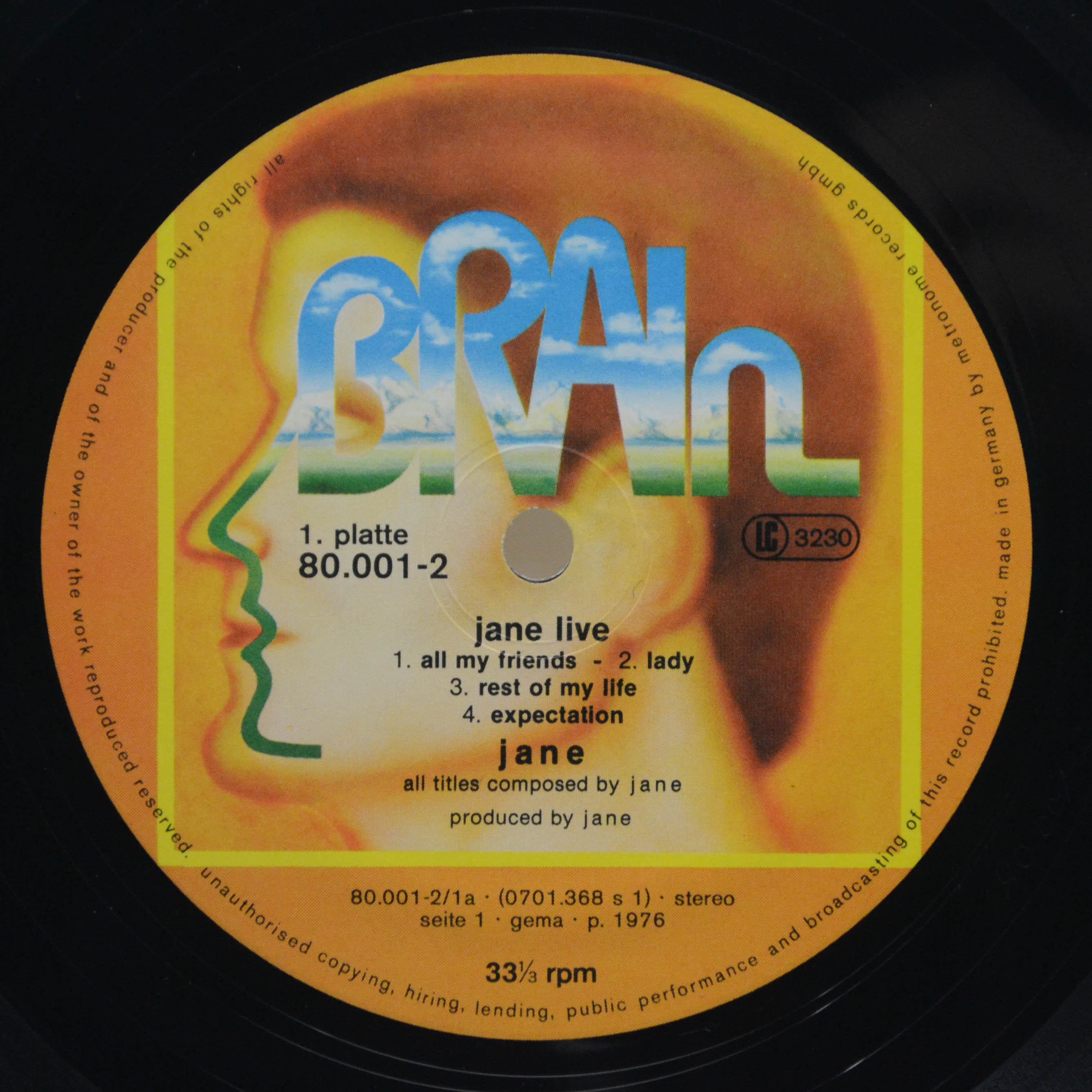 Jane — Jane Live (2LP), 1977