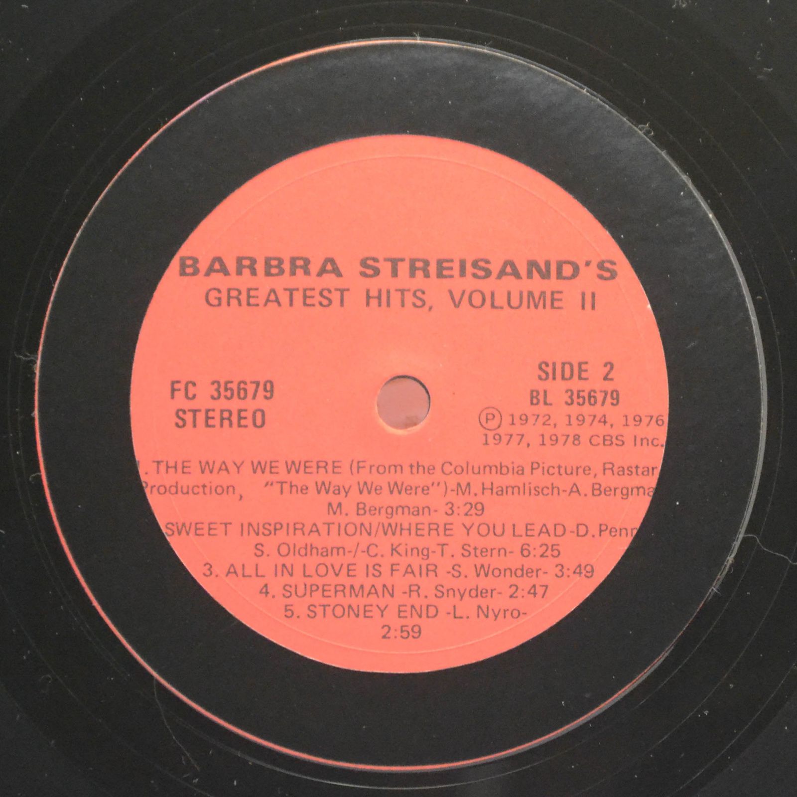 Barbra Streisand — Barbra Streisand's Greatest Hits - Volume 2, 1978