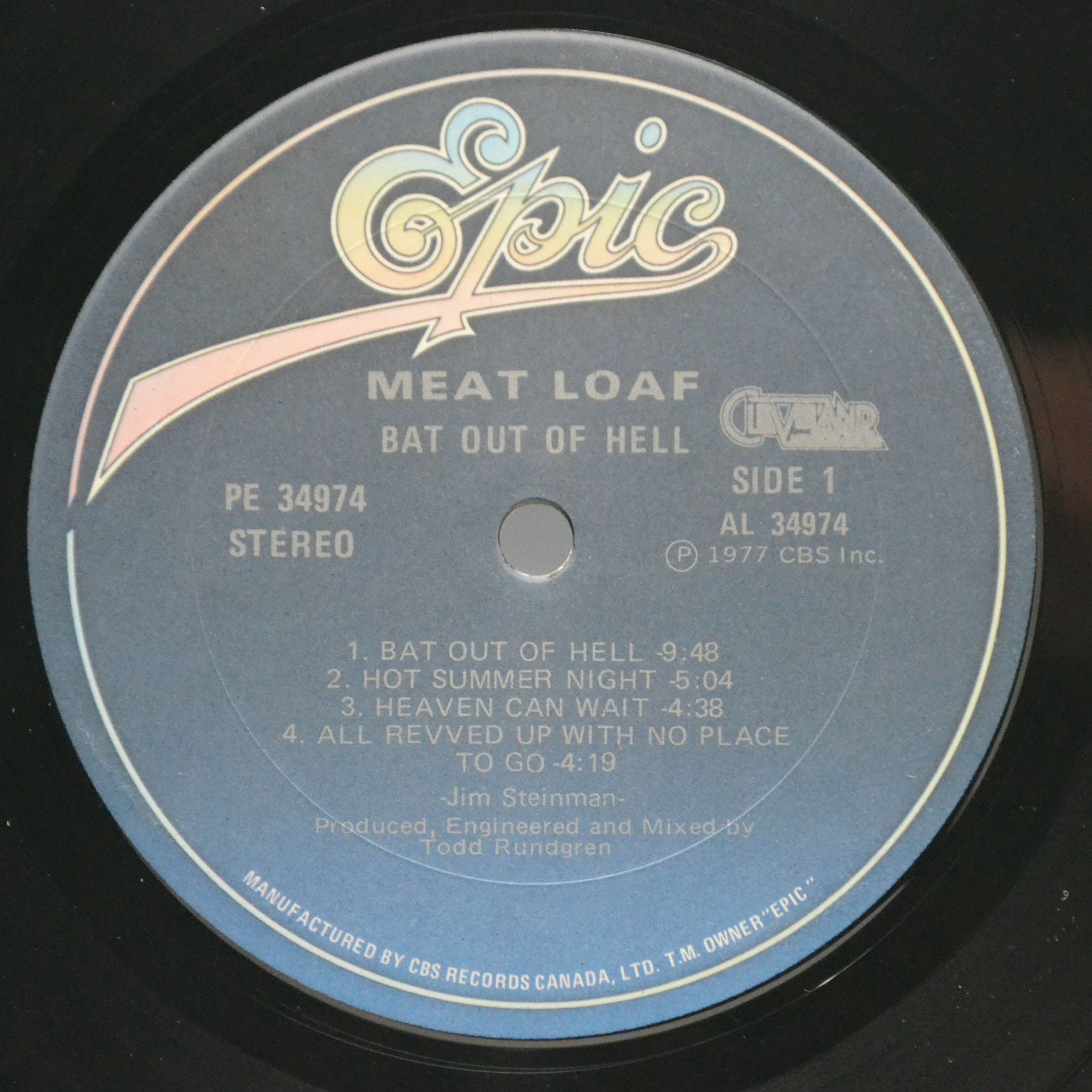 Виниловая пластинка Meat Loaf — Bat Out Of Hell, 1977