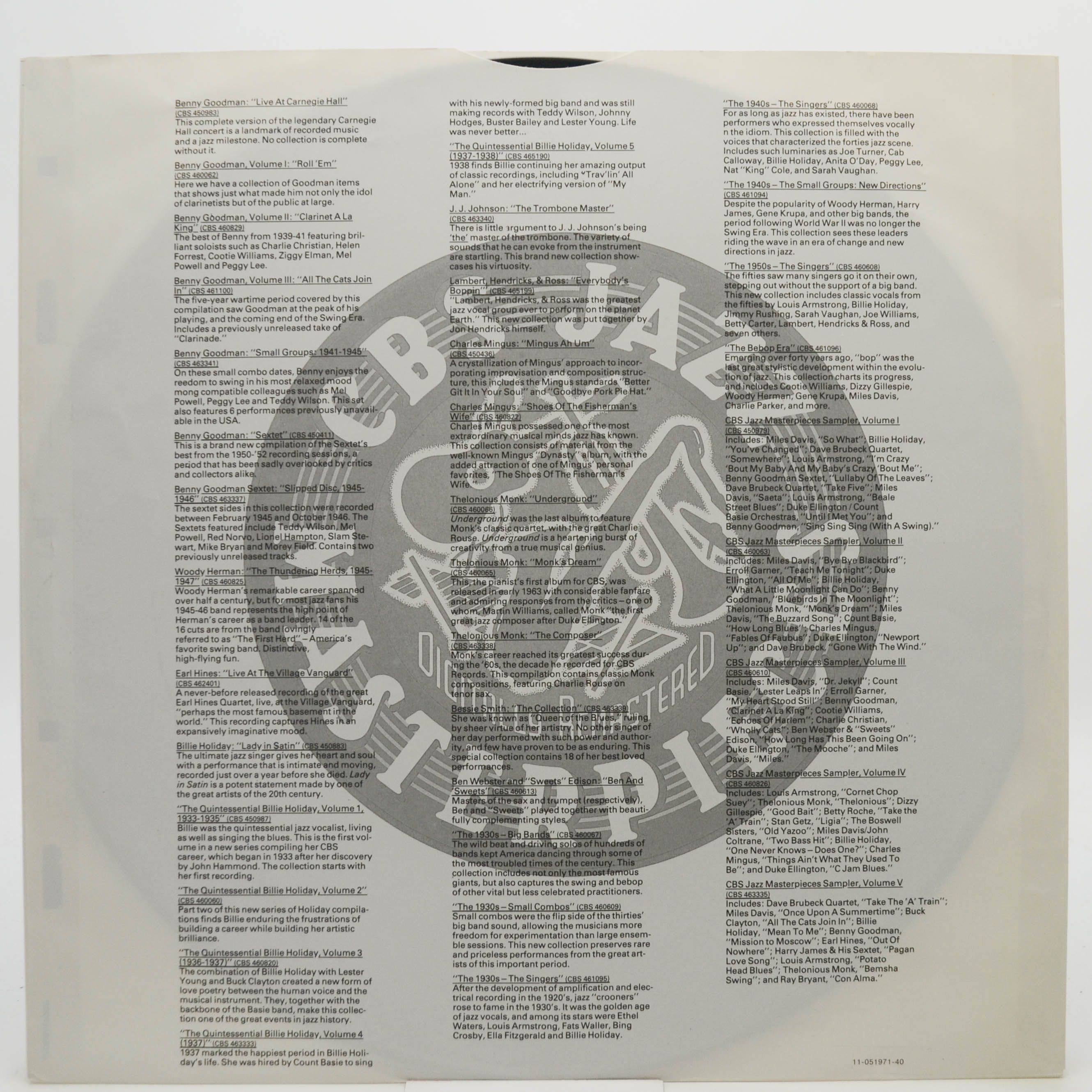 Benny Goodman — Vol. III: All The Cats Join In, 1988