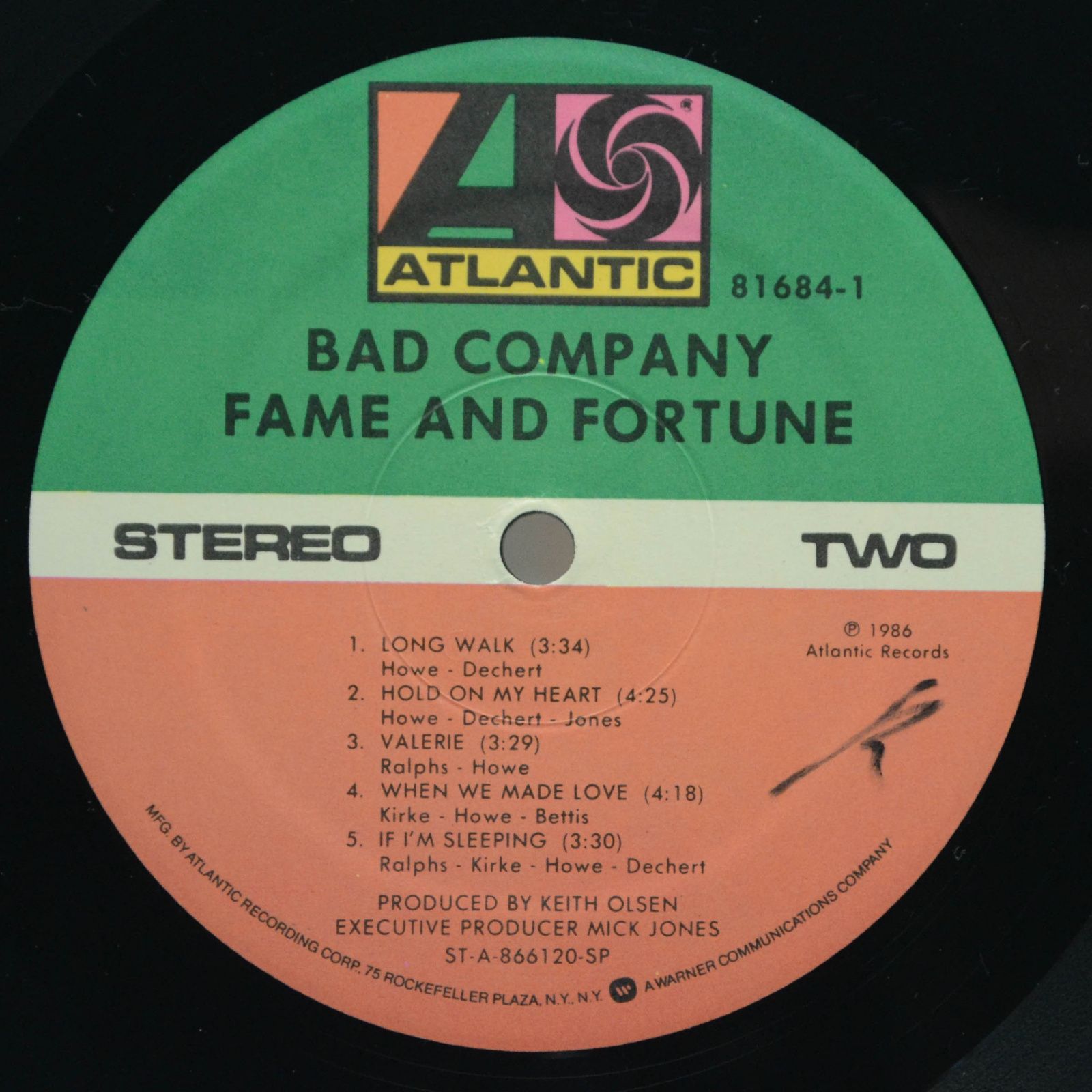 Bad Company — Fame And Fortune (USA), 1986