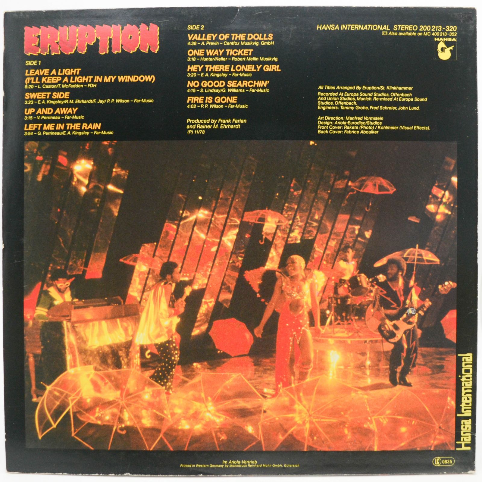 Eruption — Leave A Light (1-st, Germany), 1979