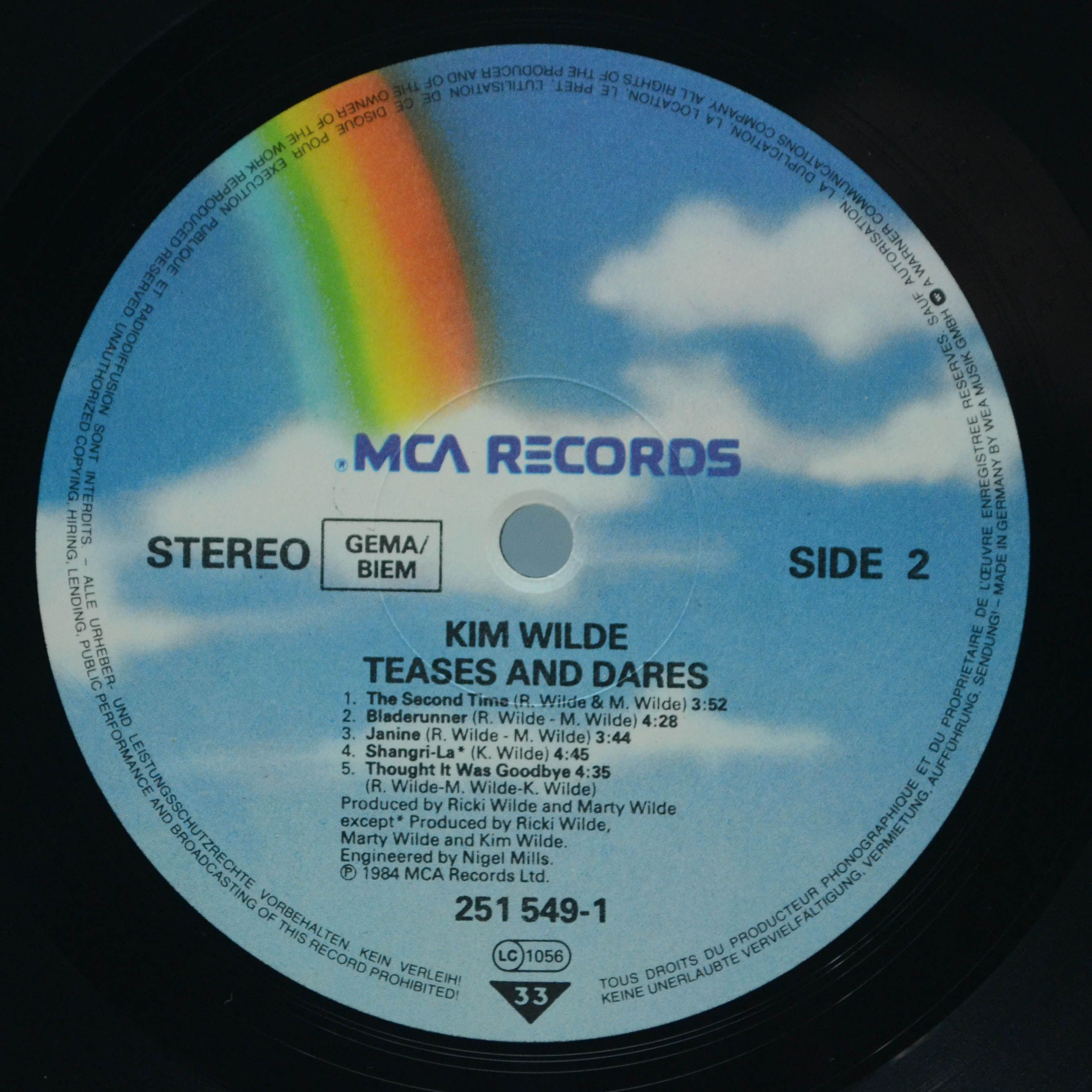 Kim Wilde — Teases & Dares, 1984