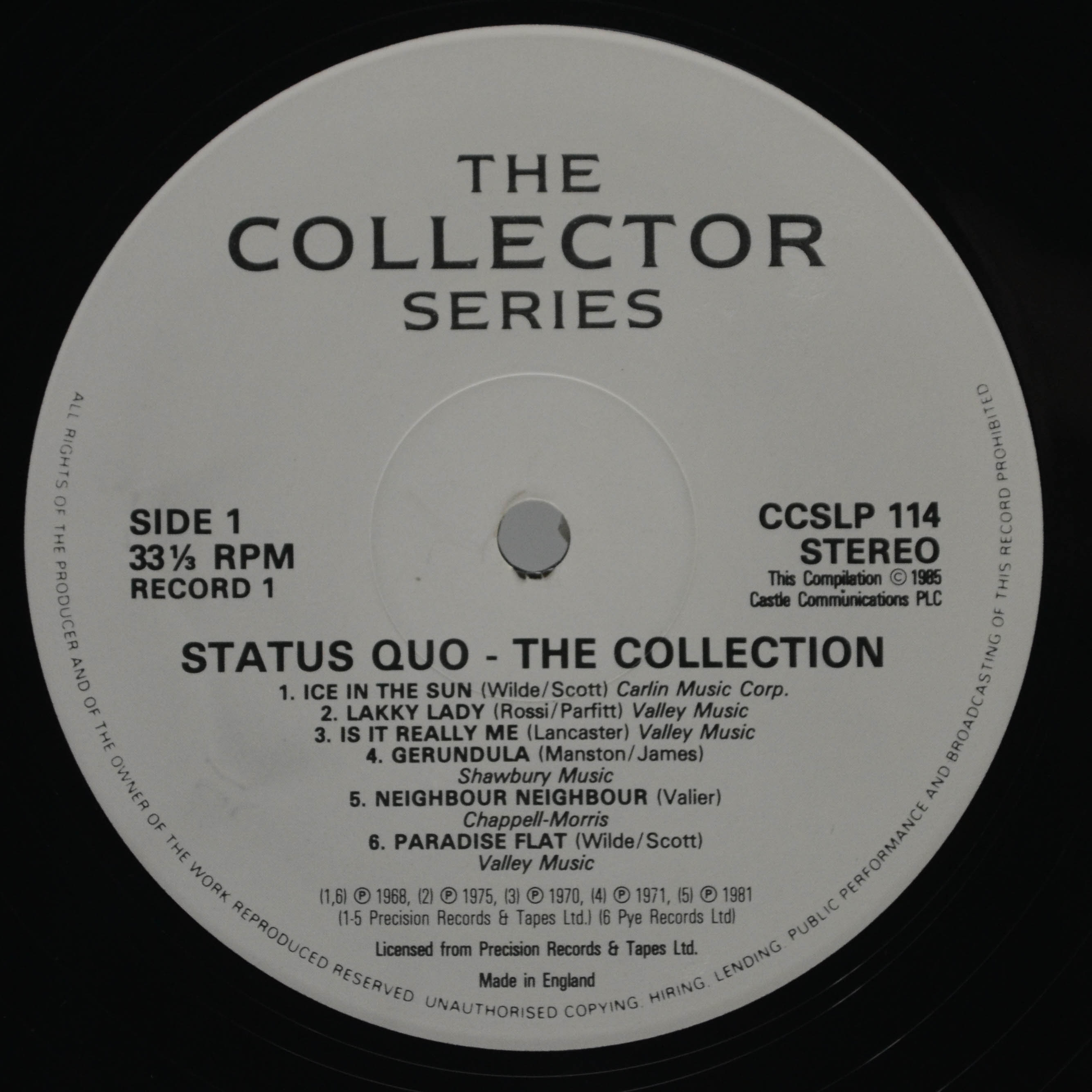 Status Quo — The Collection (2LP, UK), 1987