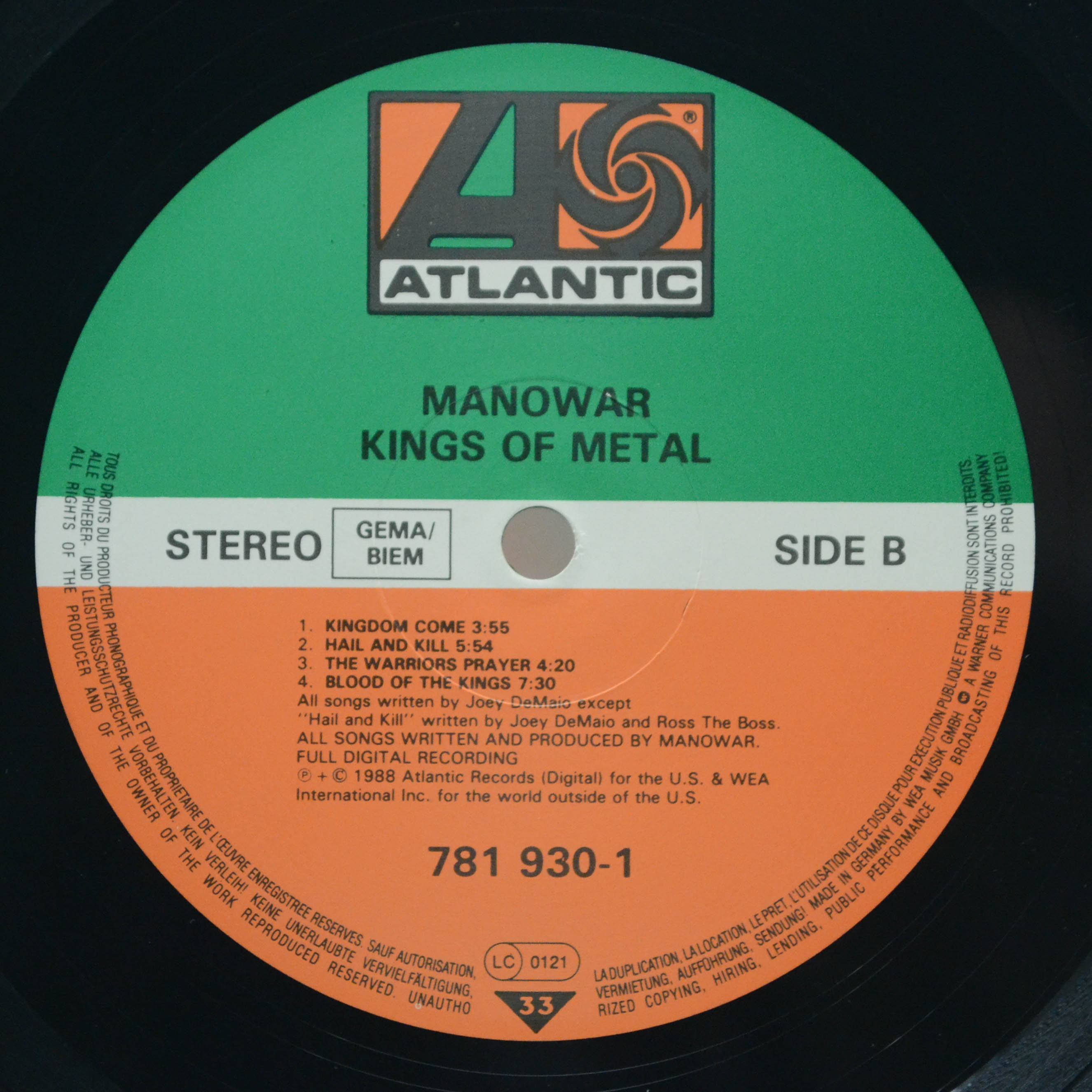 Manowar — Kings Of Metal, 1988