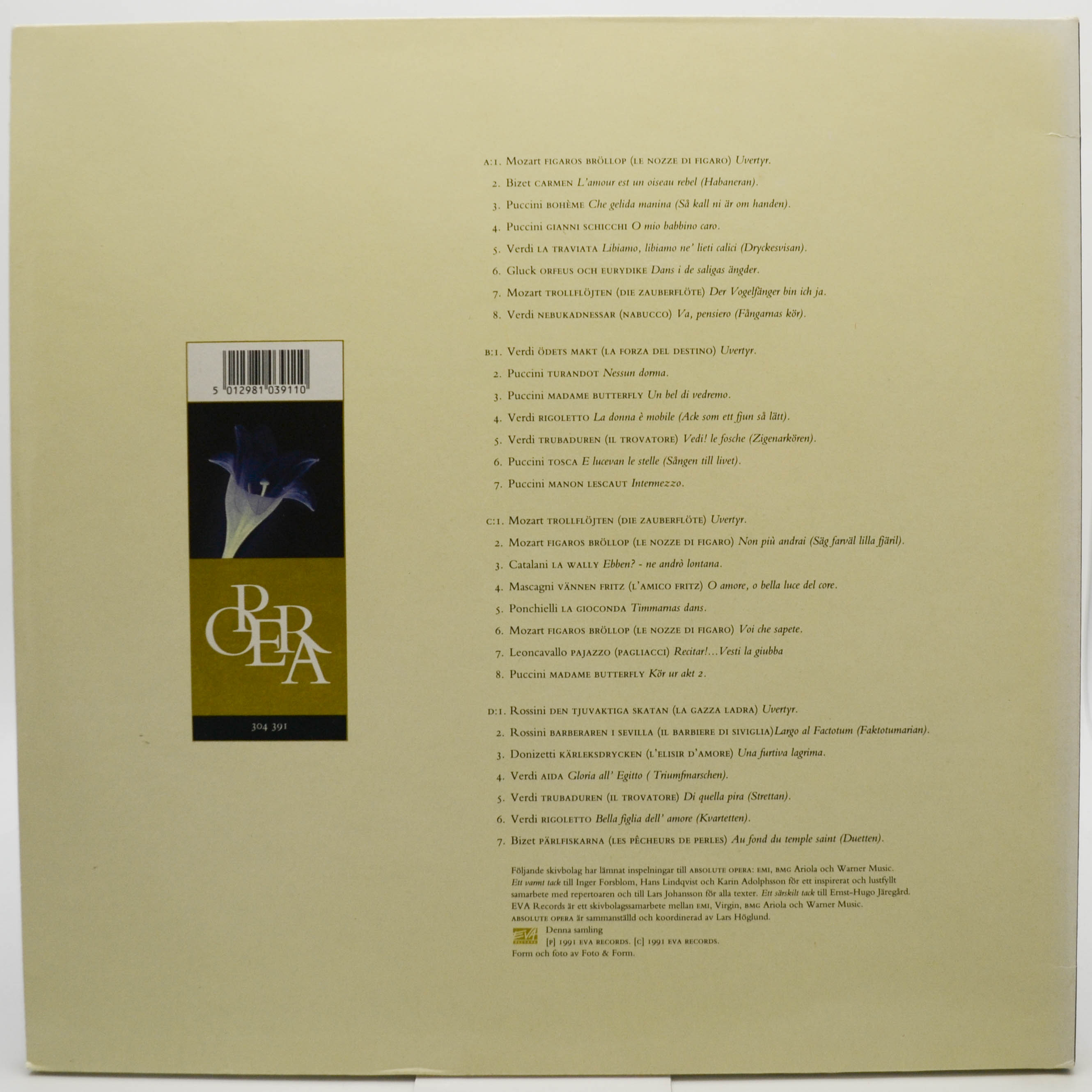 Various — Absolute Opera (2LP), 1991