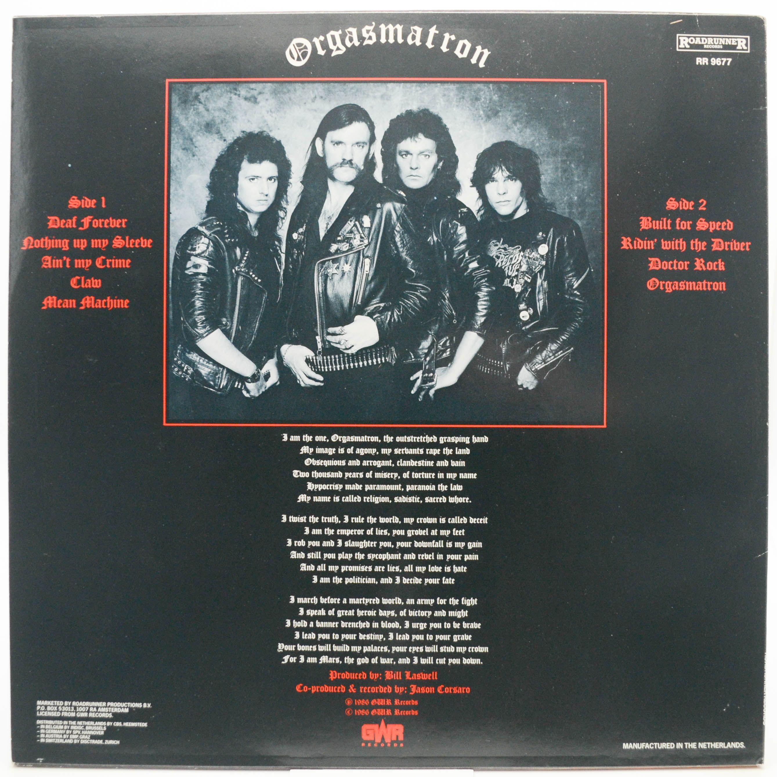 Motörhead — Orgasmatron, 1986
