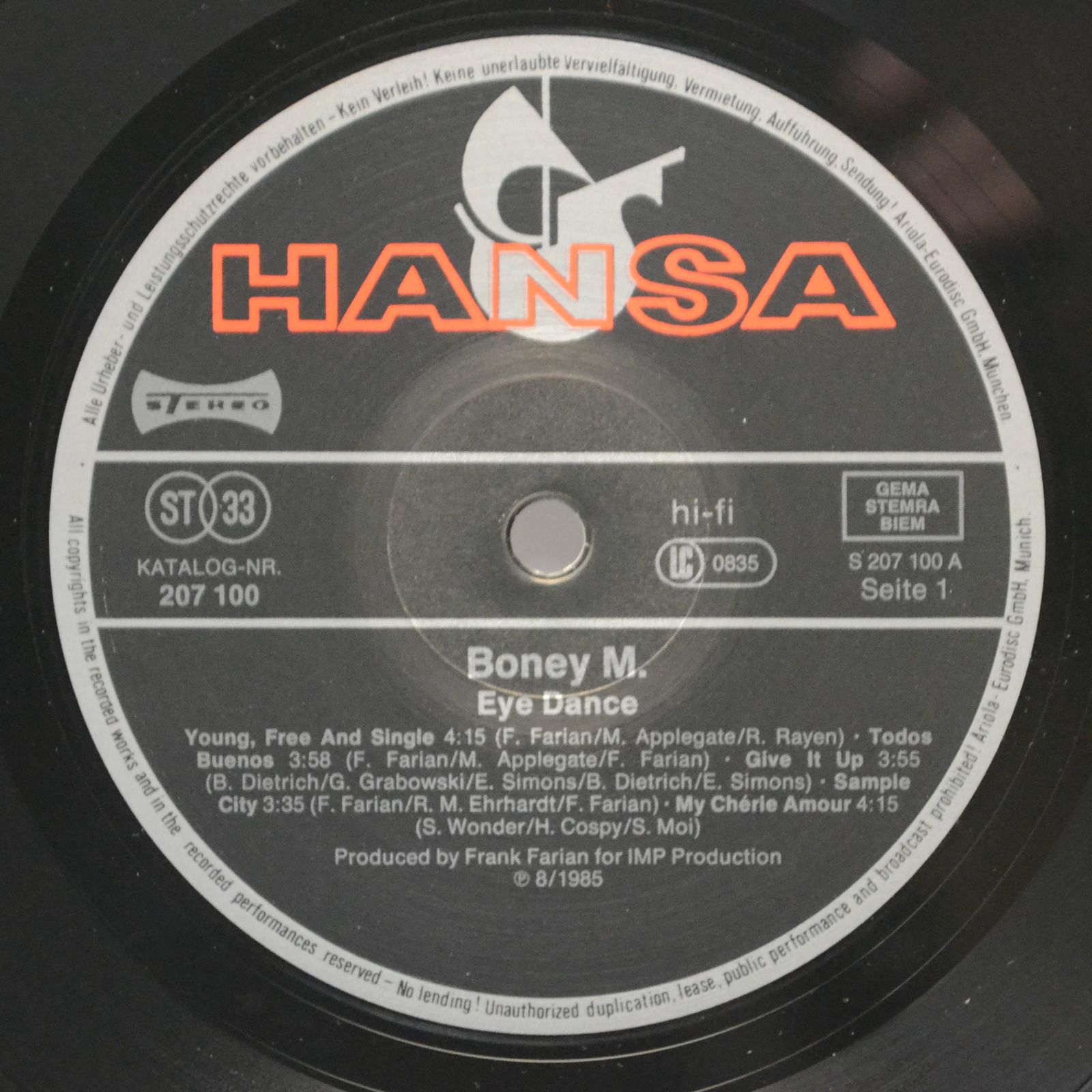 Boney M. — Eye Dance, 1985