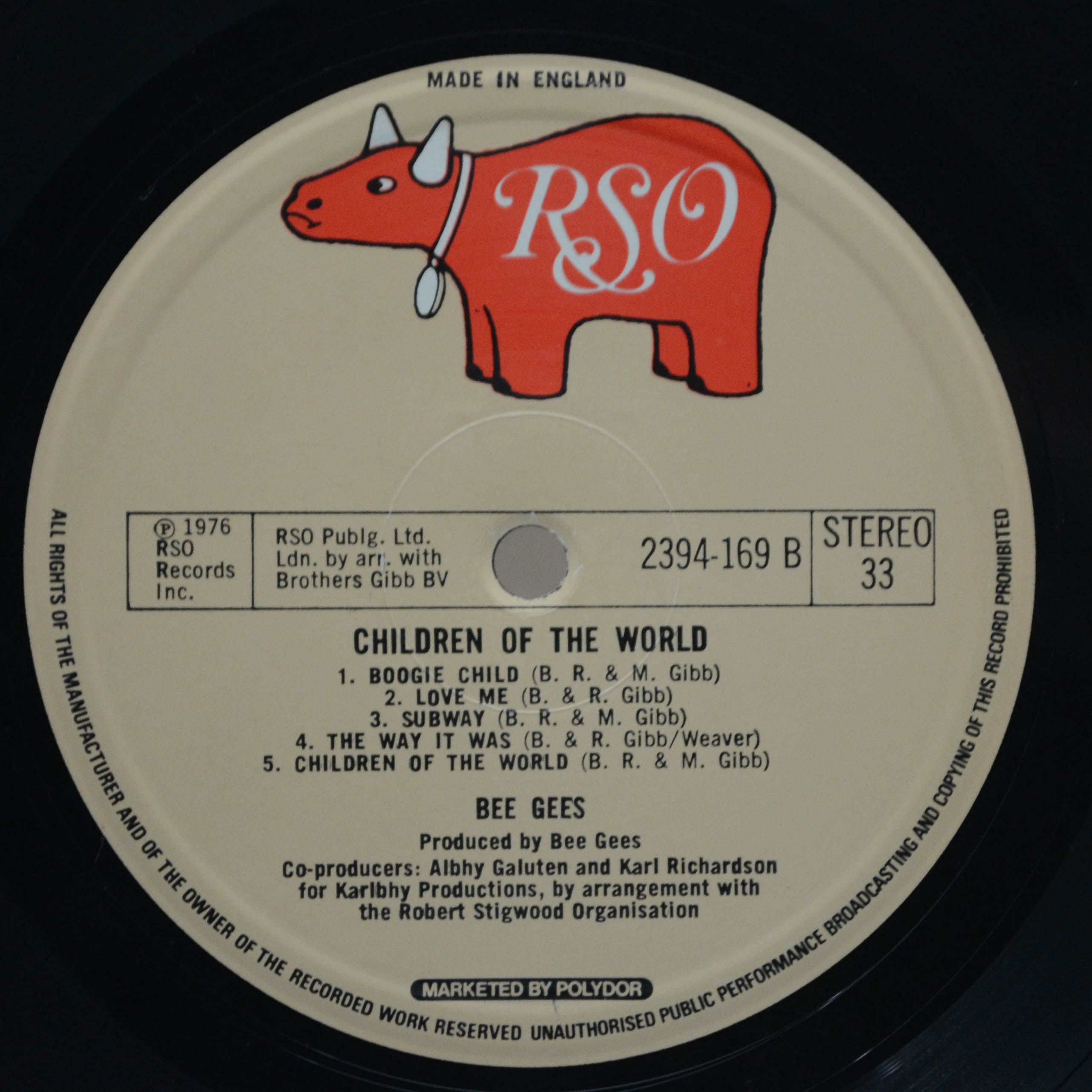 Виниловая пластинка Bee Gees — Children Of The World (1-st, UK), 1976