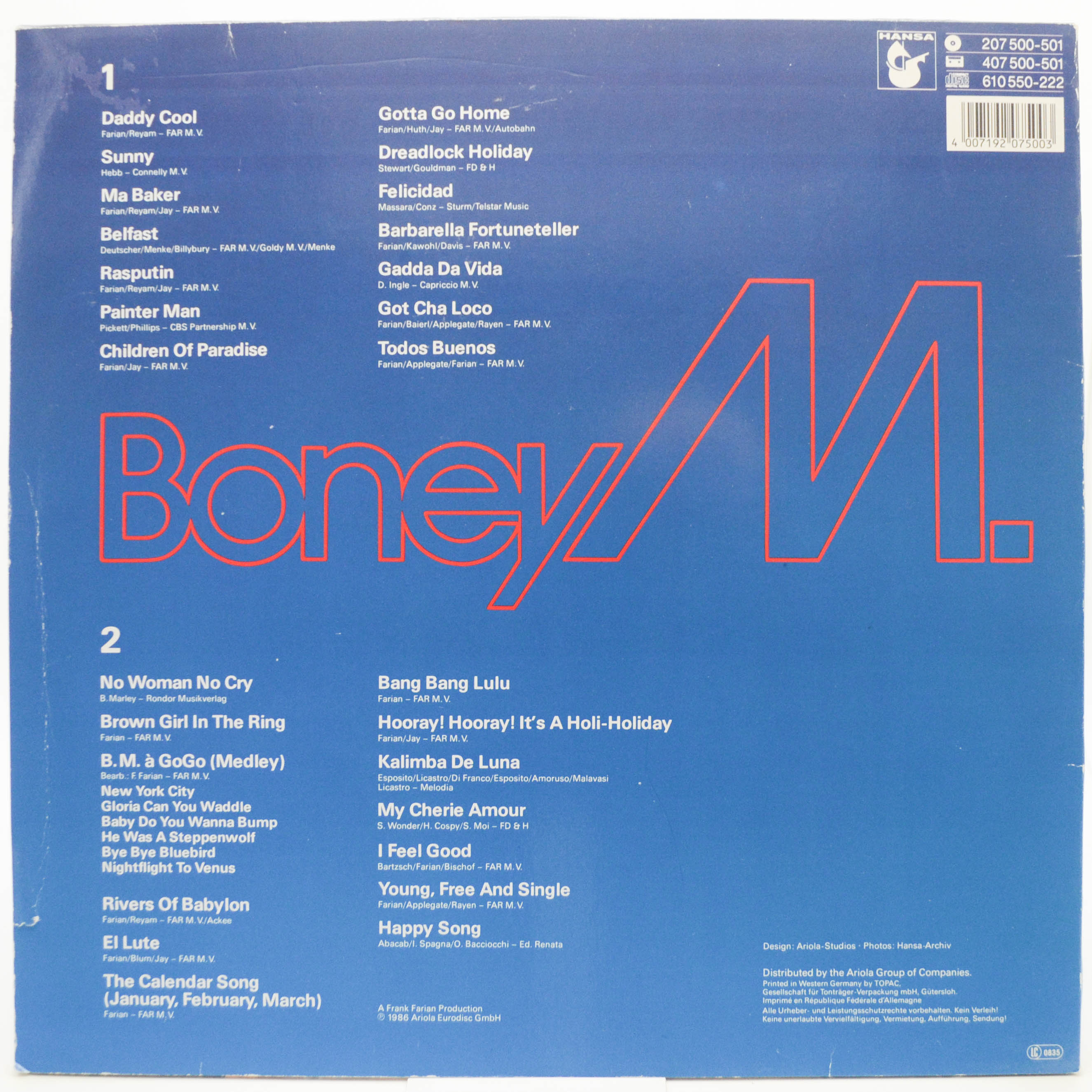 Boney M. — The Best Of 10 Years, 1986