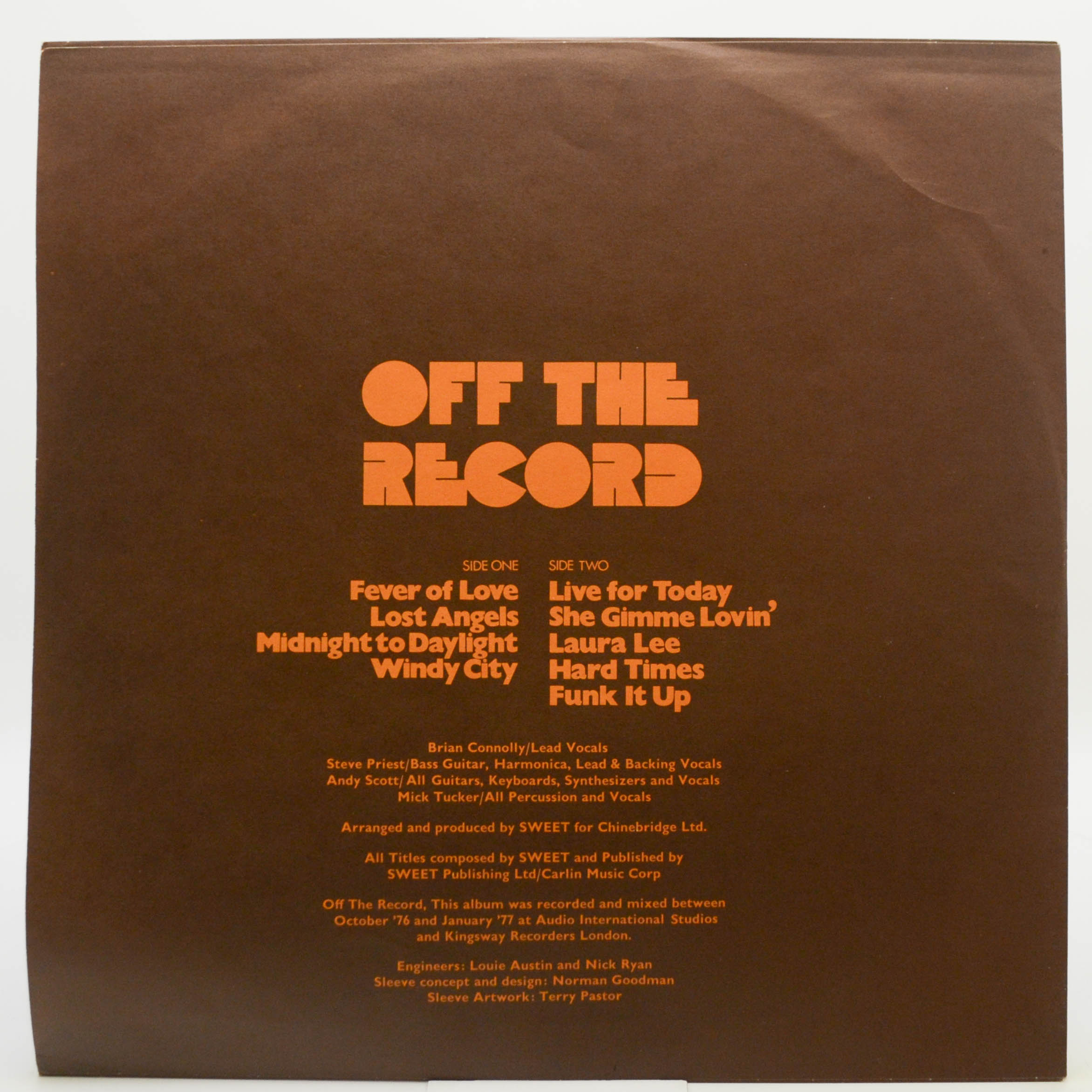 Виниловая пластинка Sweet — Off The Record, 1977