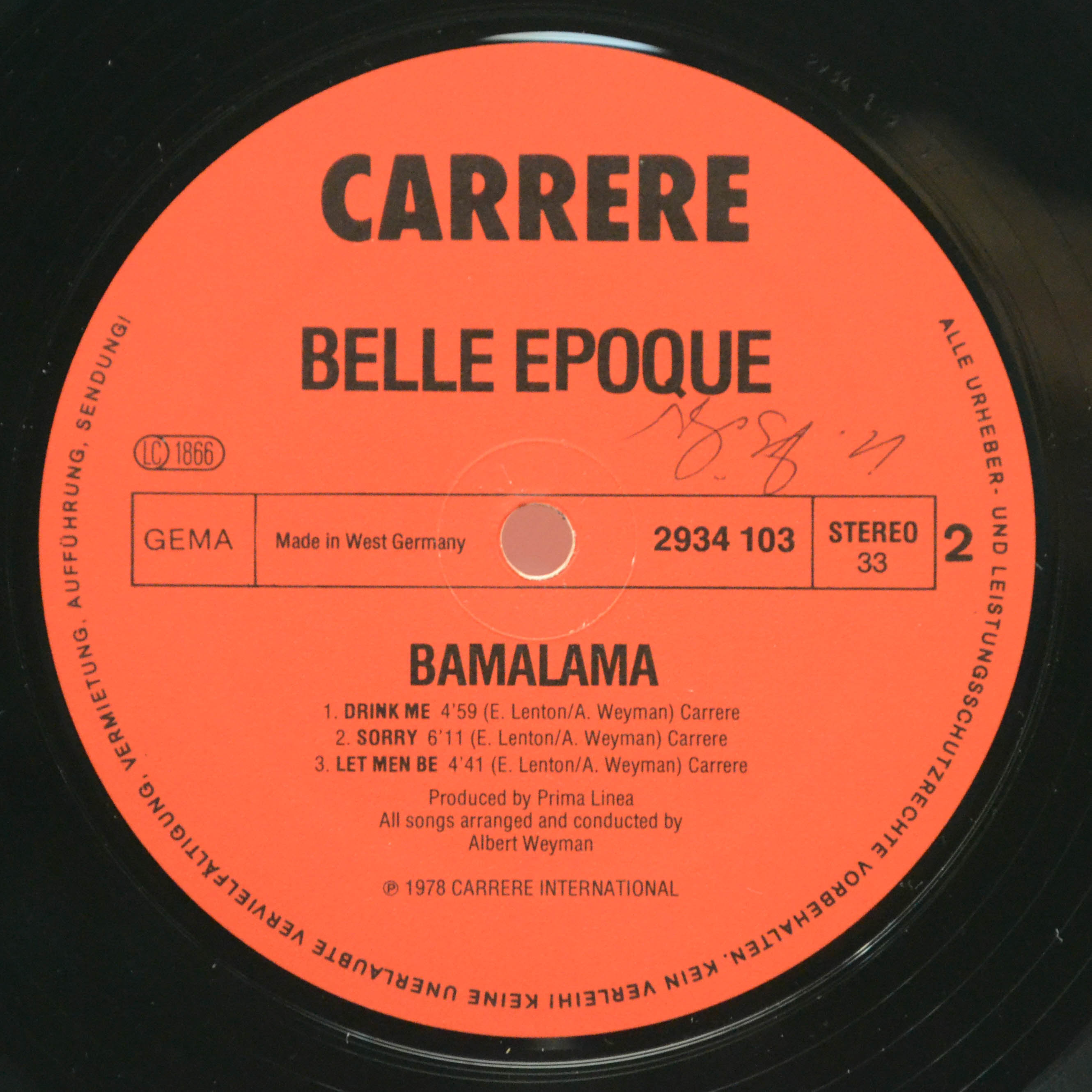 Belle Epoque — Bamalama, 1978
