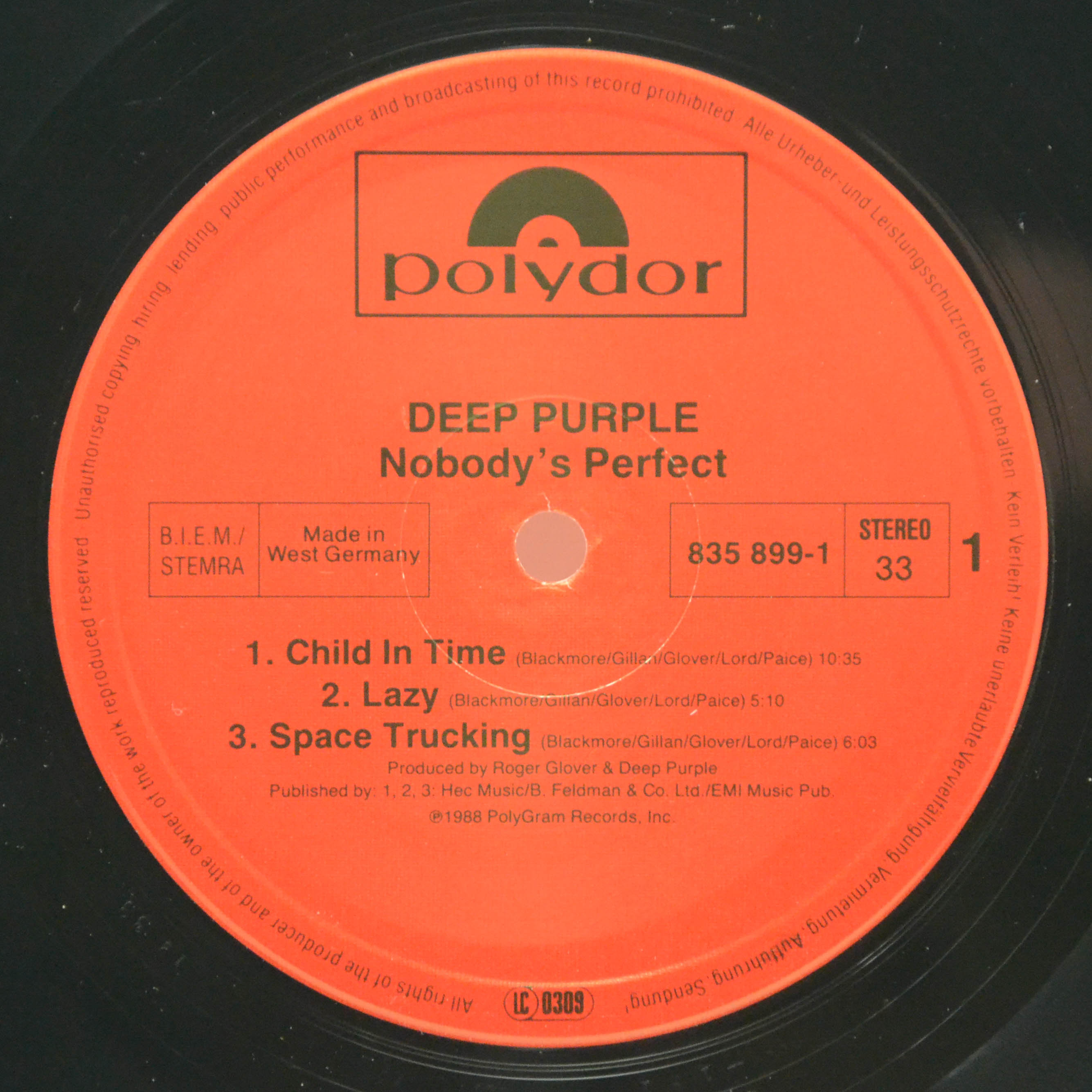 Deep Purple — Nobody's Perfect (2LP), 1988