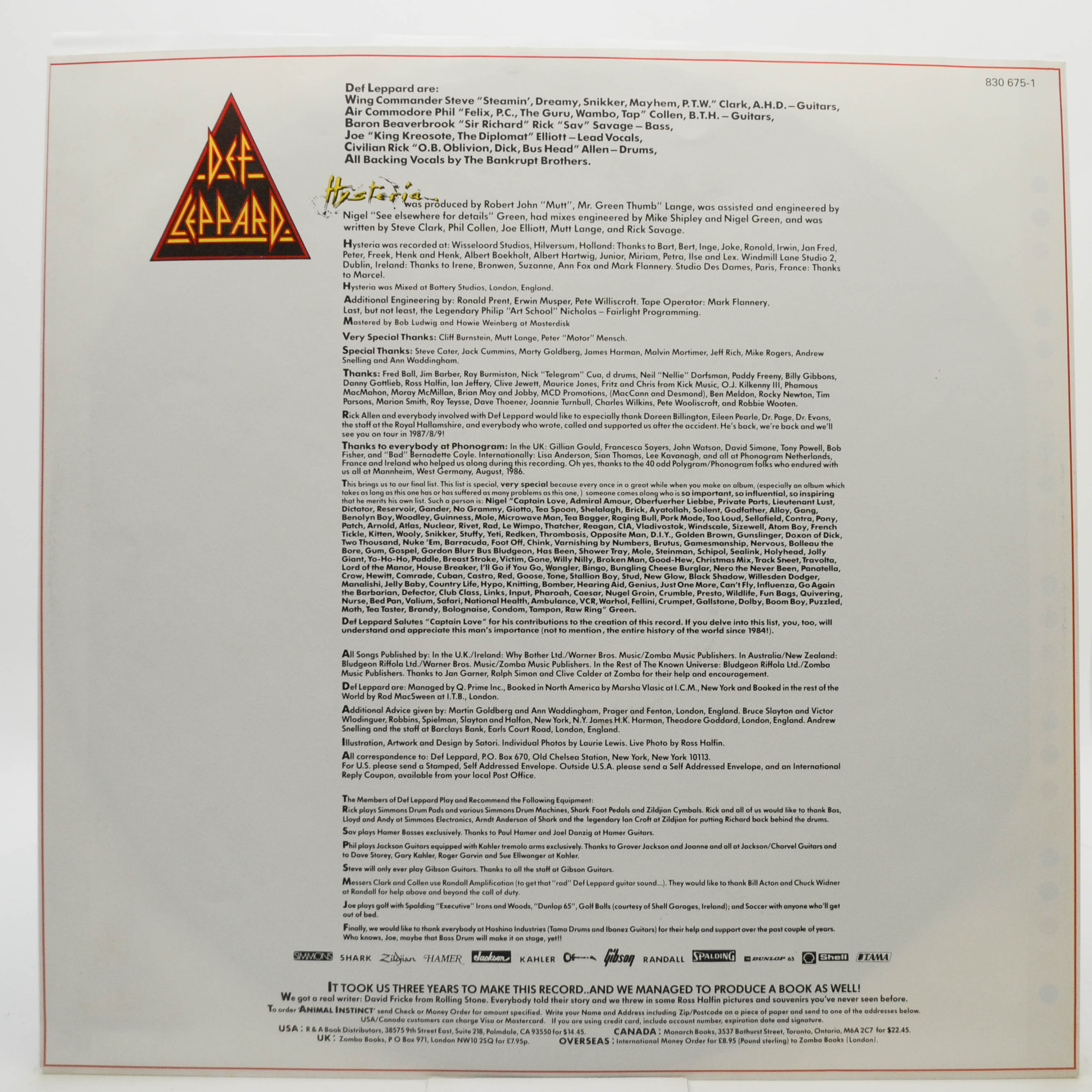 Def Leppard — Hysteria, 1987