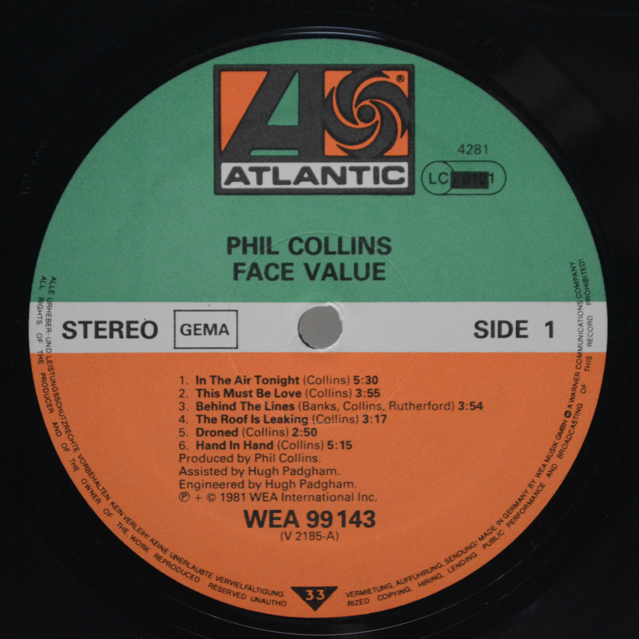 Phil Collins — Face Value, 1981